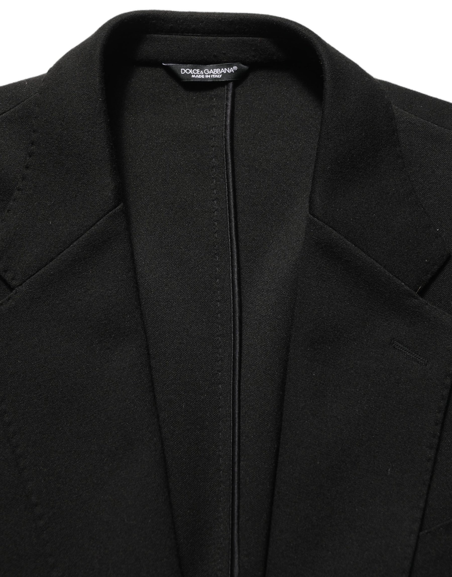 Dolce & Gabbana Black Logo Crest SingleBreasted Coat Blazer | Regal Royce