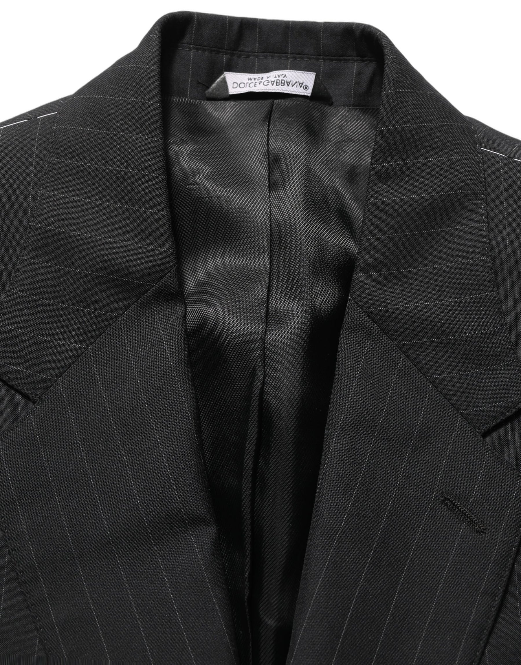 Dolce & Gabbana Black Stripes Wool Single Breasted Blazer | Regal Royce