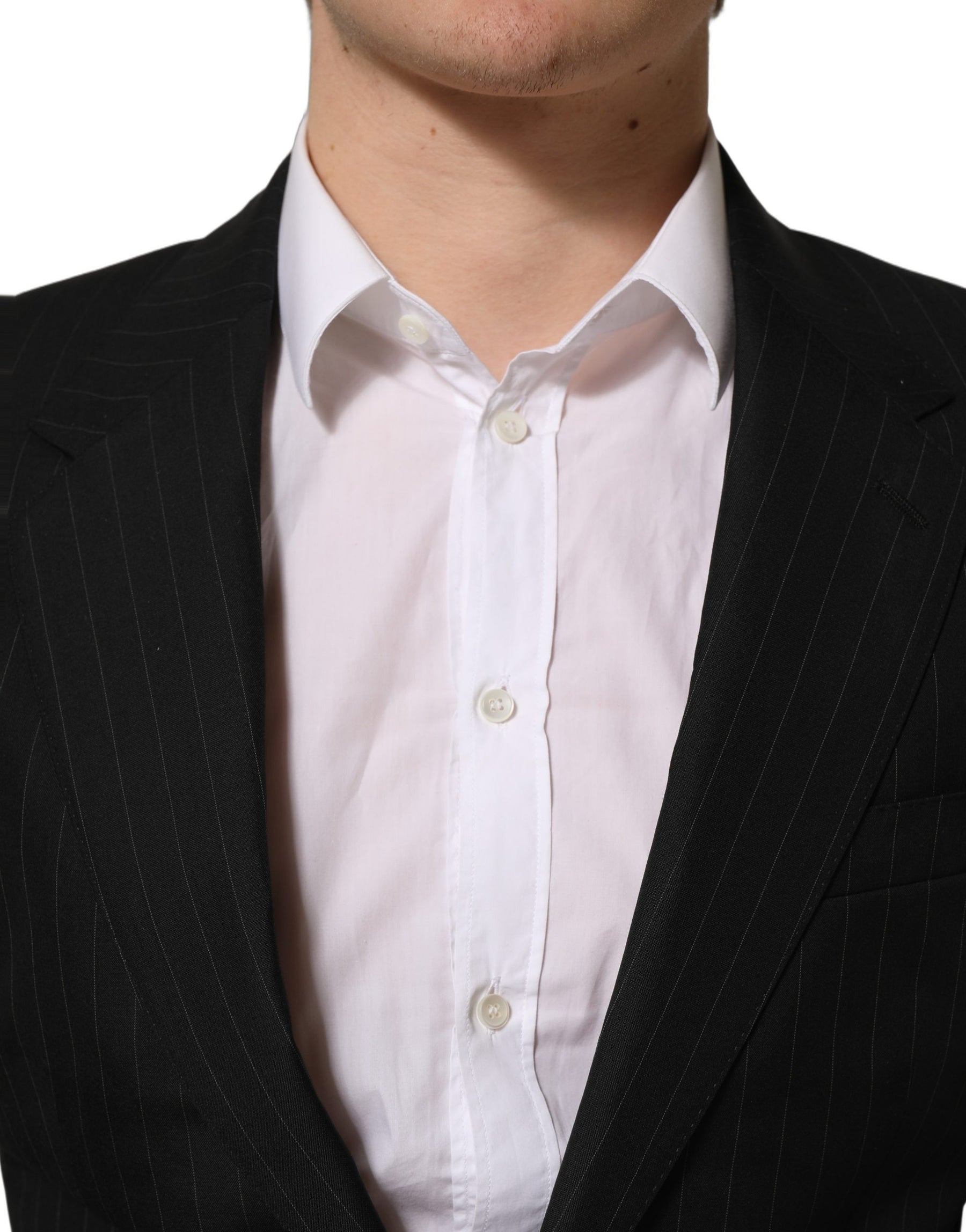 Dolce & Gabbana Black Stripes Wool Single Breasted Blazer | Regal Royce