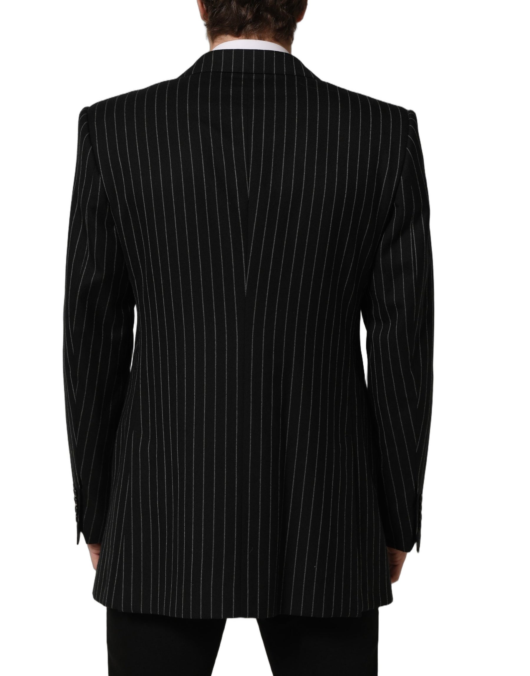 Dolce & Gabbana Black Stripes Wool Single Breasted Blazer | Regal Royce