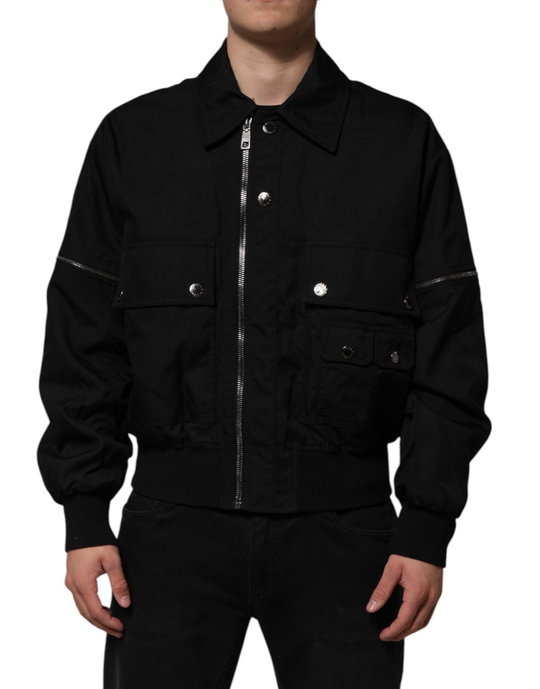Dolce & Gabbana Black Nylon Full Zip Blouson Bomber Jacket | Regal Royce