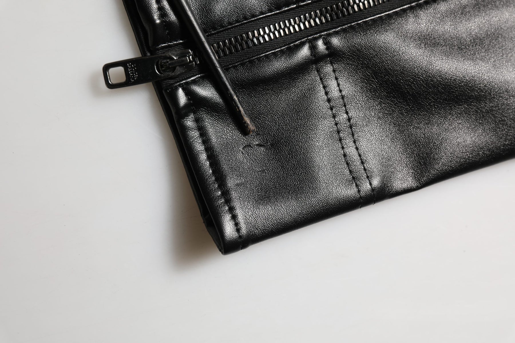 Dolce & Gabbana Black PU Leather Zipper Men Trouser Pants | Regal Royce