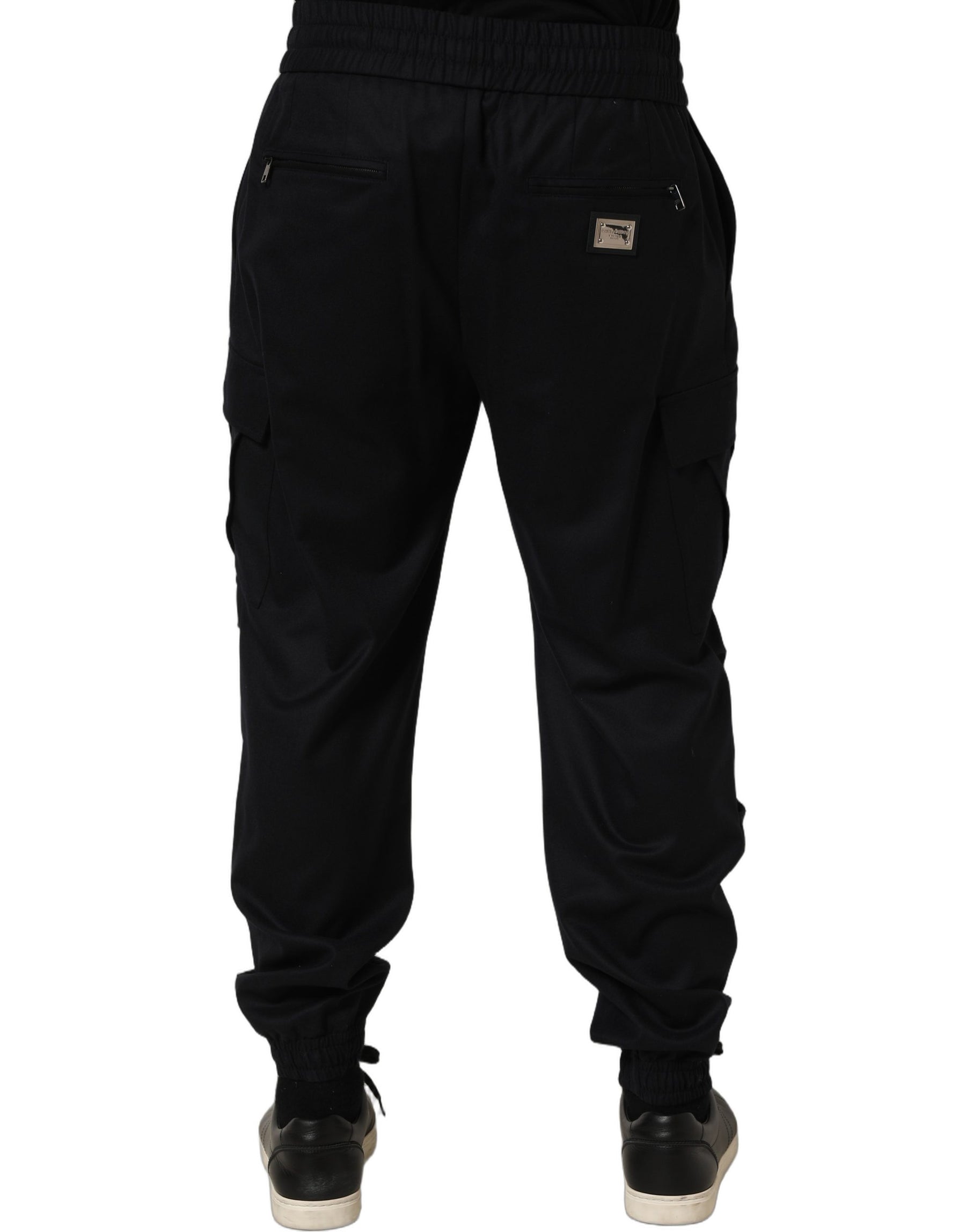 Dolce & Gabbana Black Mid Waist Cargo Jogger Sweatpants Pants | Regal Royce