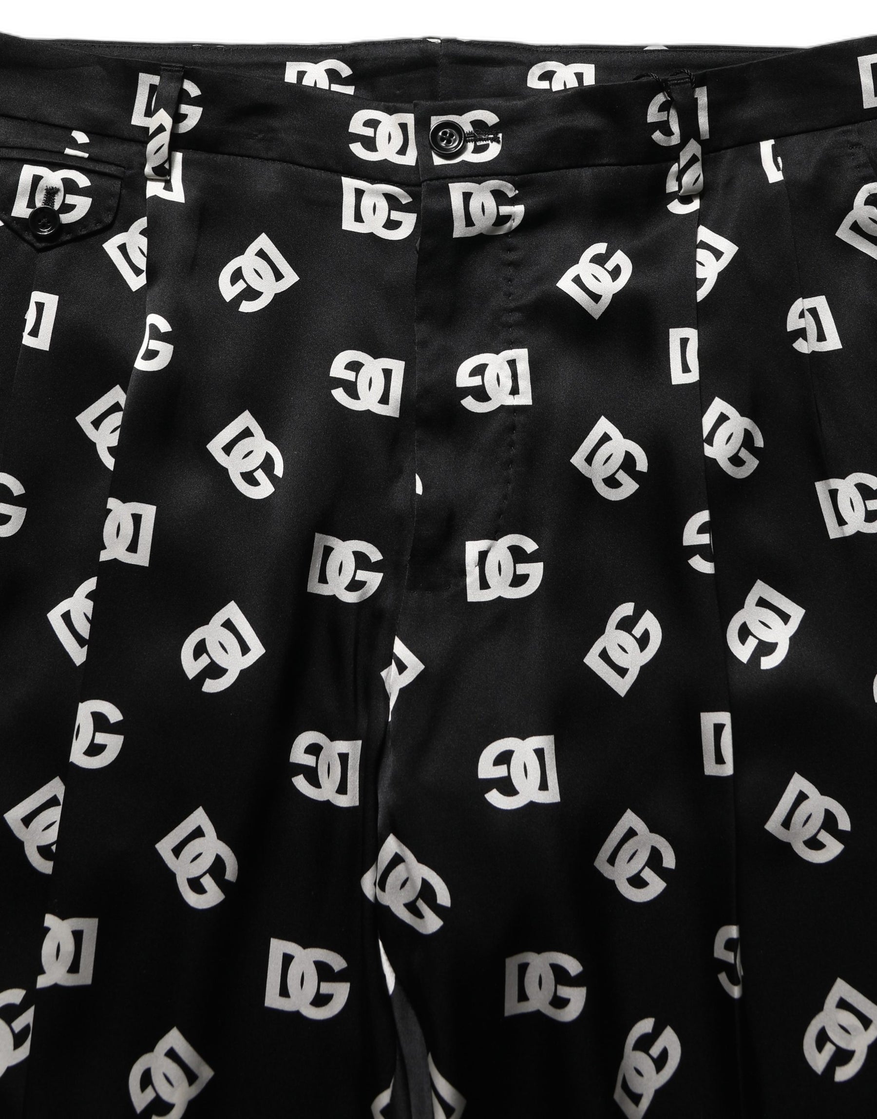 Dolce & Gabbana Black Silk Skinny Leg Dress Men Trouser Pants | Regal Royce