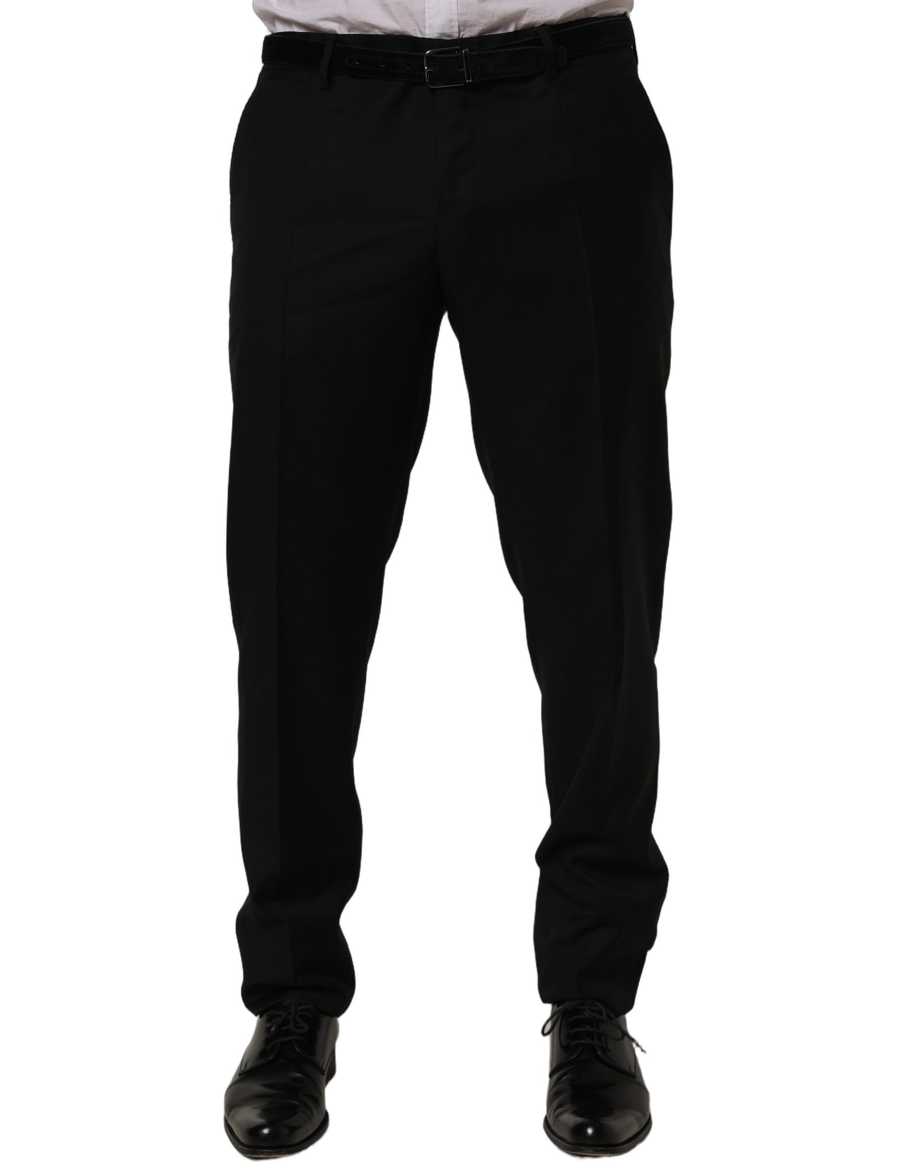 Dolce & Gabbana Black Wool Skinny Leg Dress Trouser Pants | Regal Royce