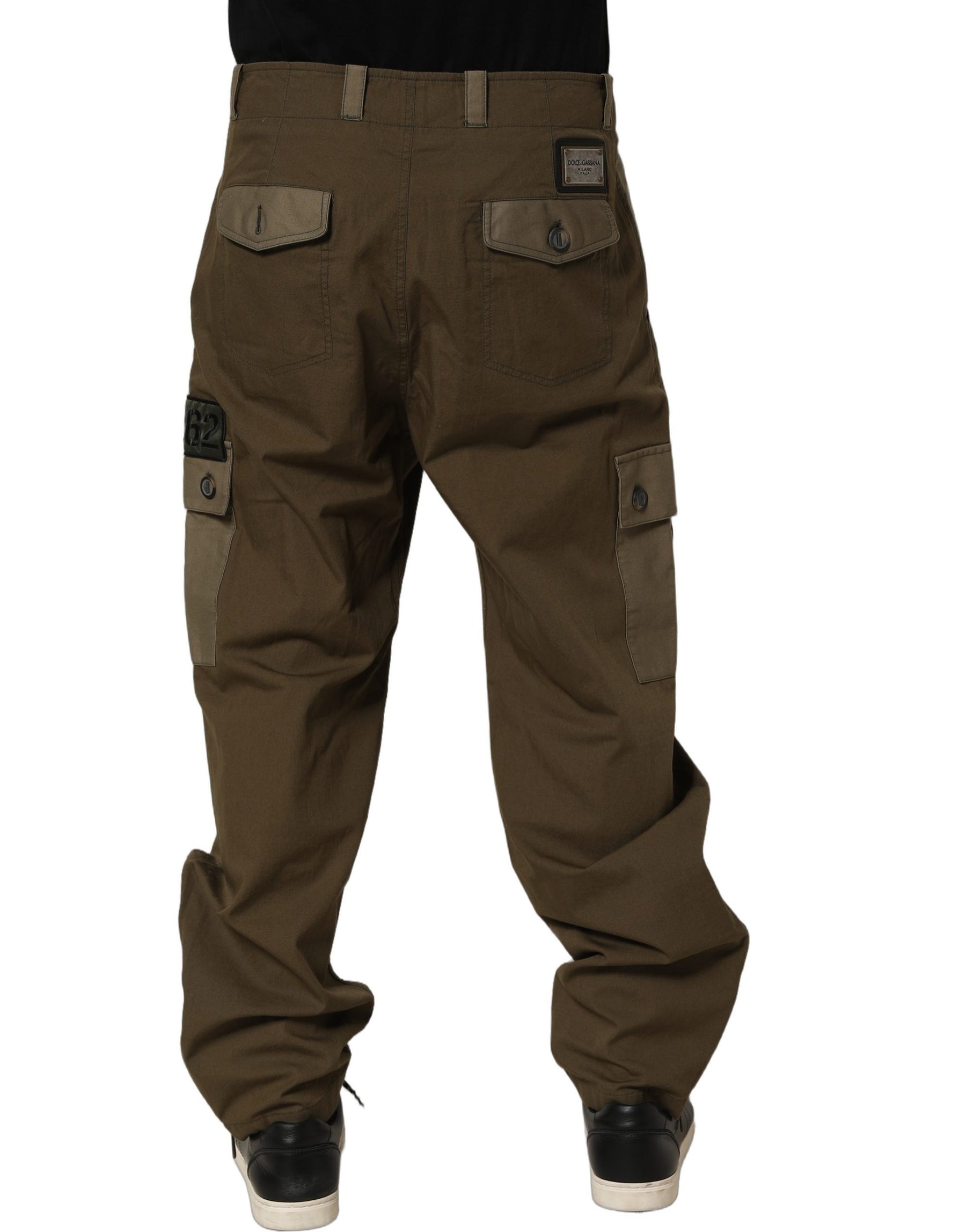 Dolce & Gabbana Brown Mid Waist Straight Cargo Trouser Pants | Regal Royce