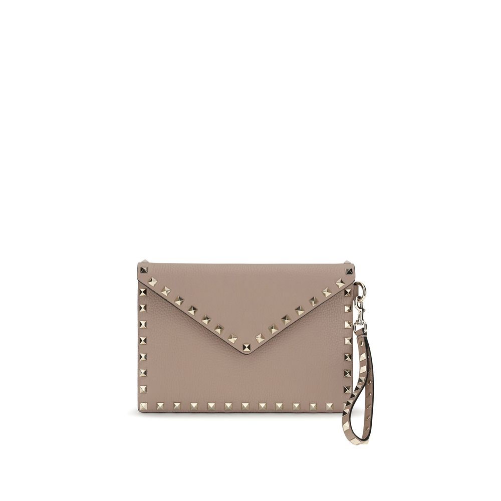 Valentino Garavani Beige Calf Leather Bos Taurus Clutch Bag | Regal Royce