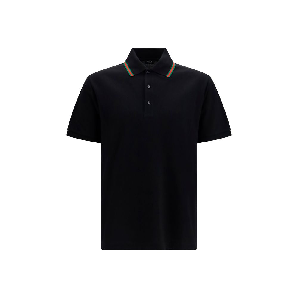 Gucci Black Cotton Polo Shirt | Regal Royce