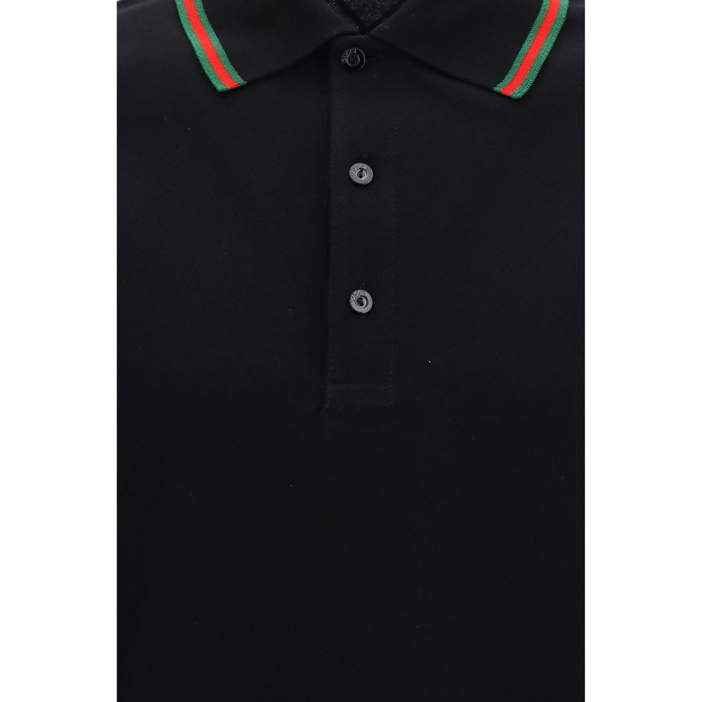 Gucci Black Cotton Polo Shirt | Regal Royce