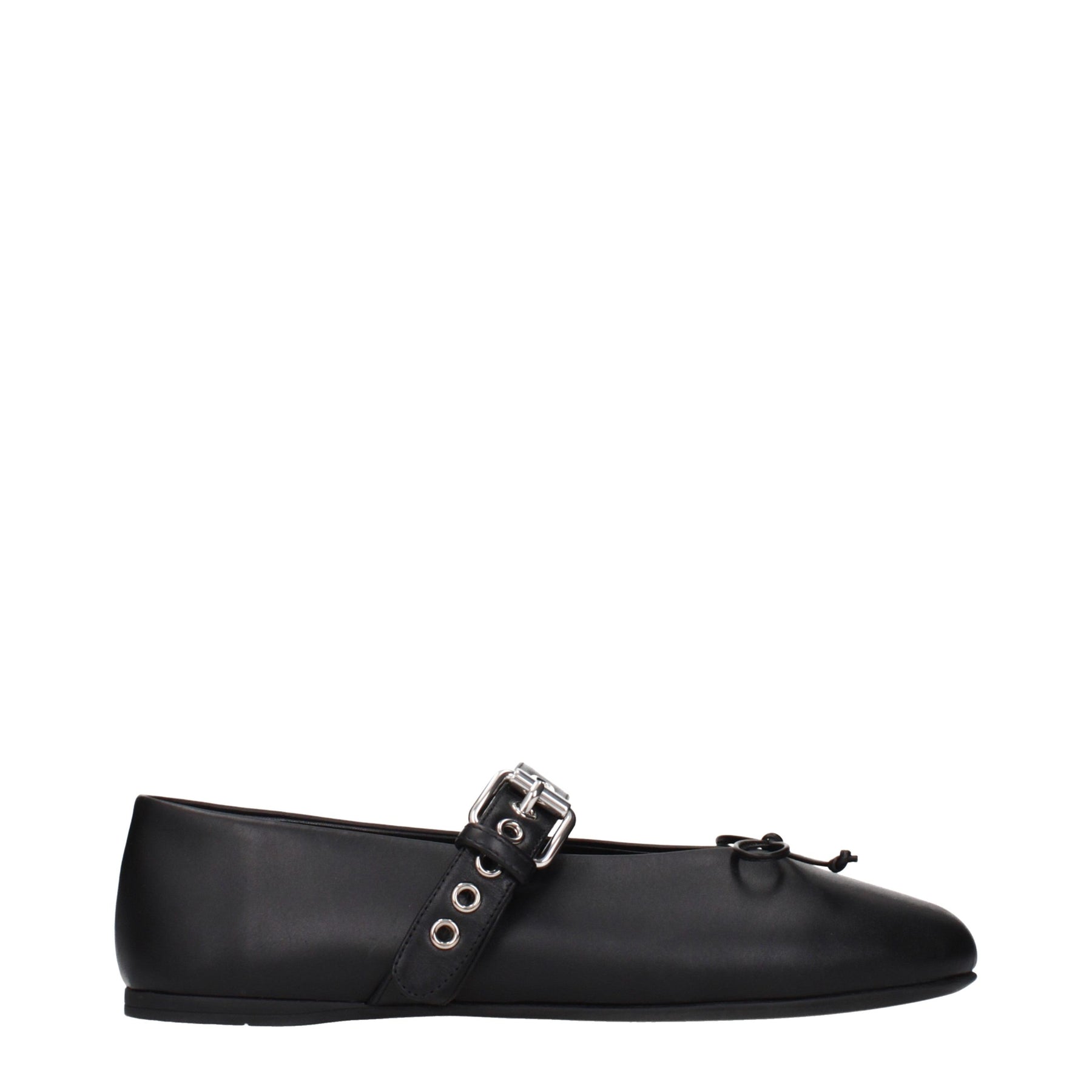 Miu Miu Black Leather Ballet Flats | Regal Royce