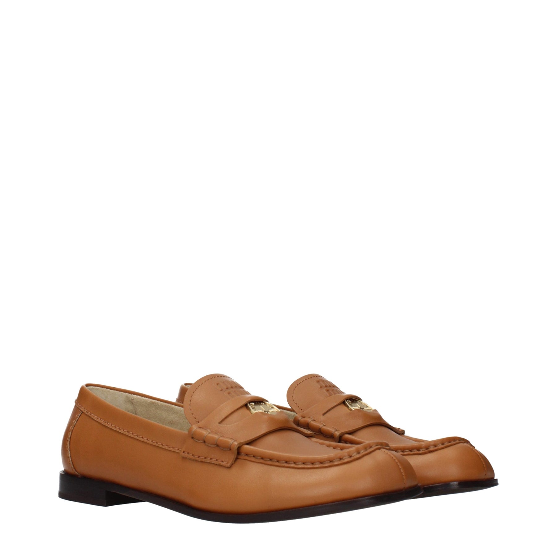 Miu Miu Brown Leather Slip-On Loafers | Regal Royce