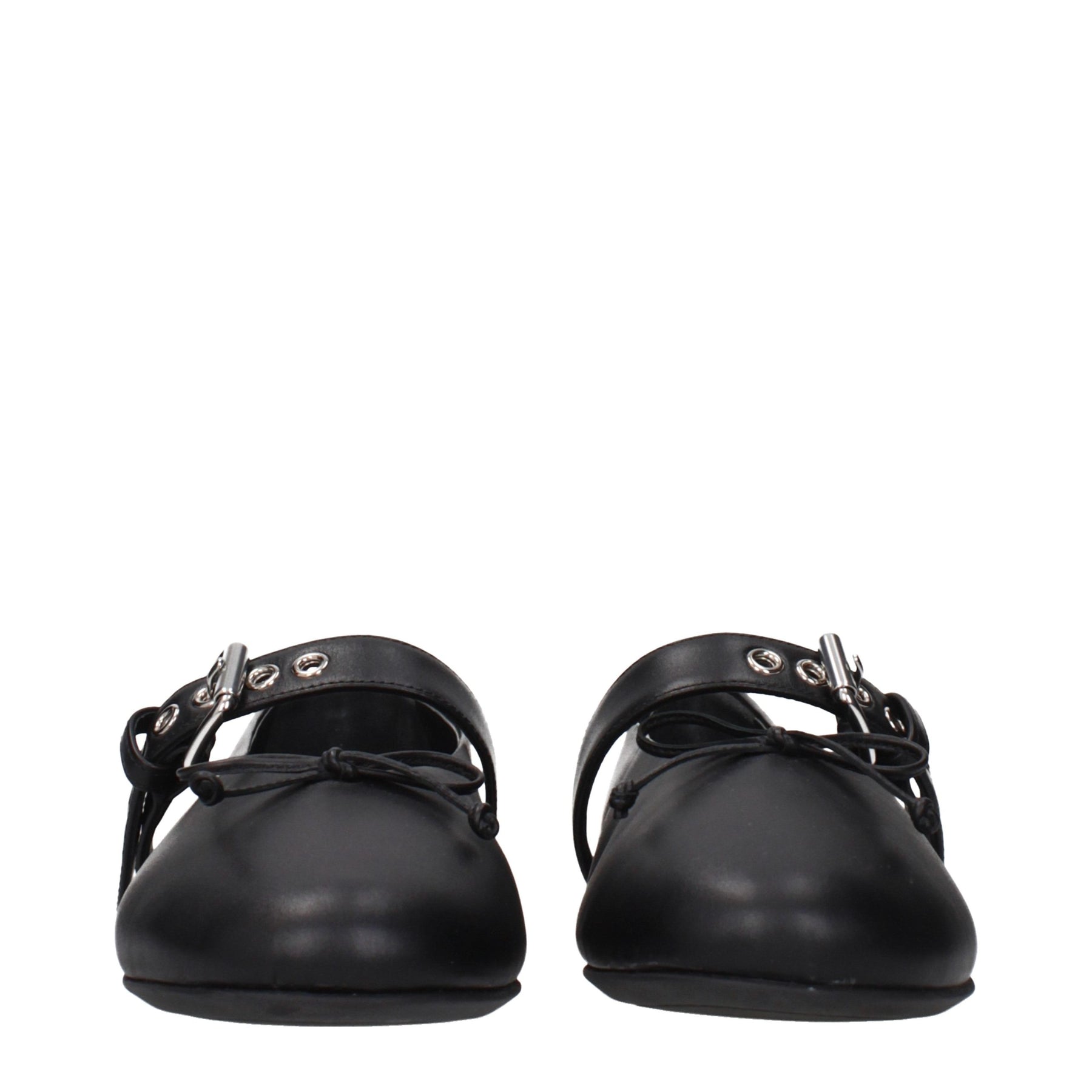 Miu Miu Black Leather Ballet Flats | Regal Royce