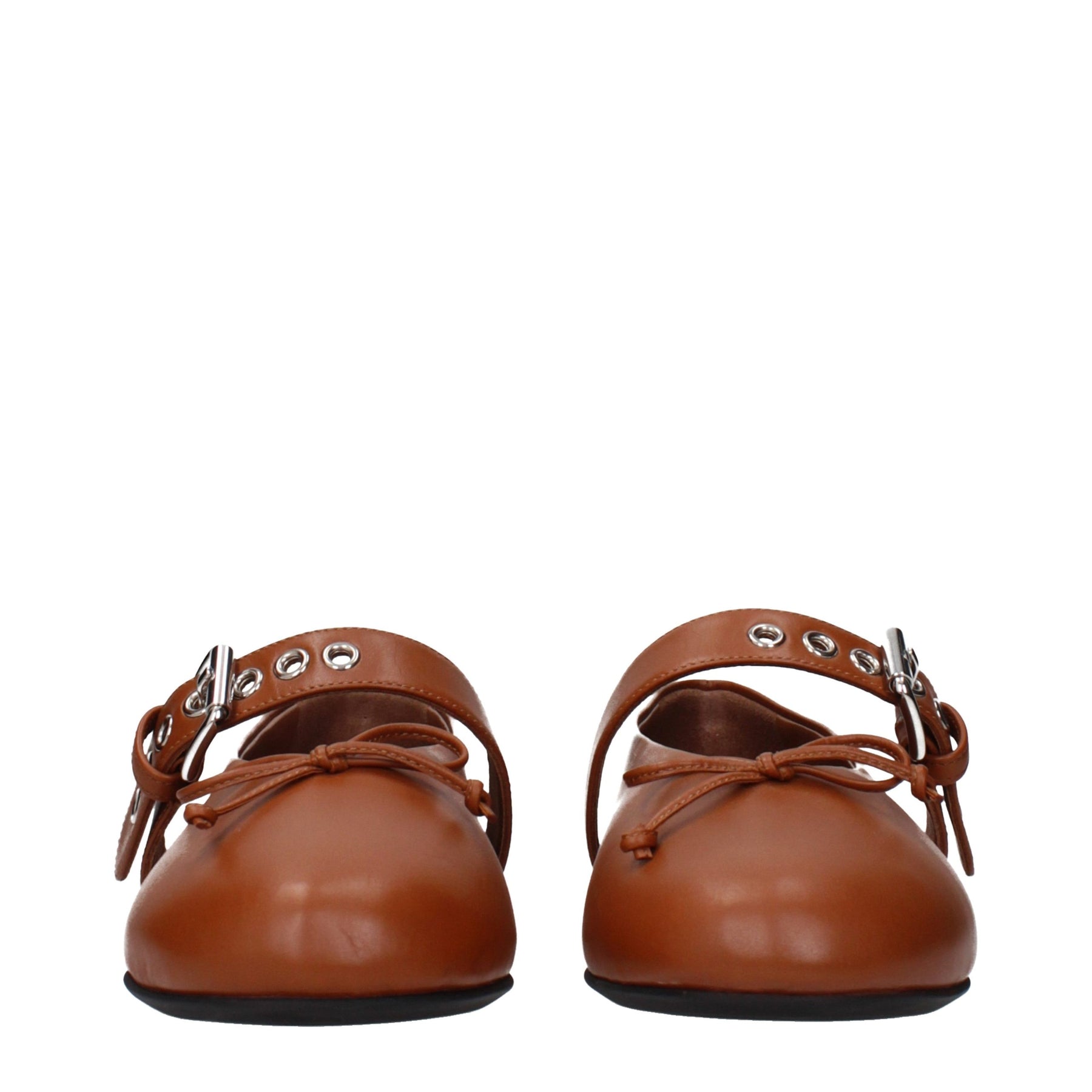 Miu Miu Brown Leather Ballet Flats | Regal Royce