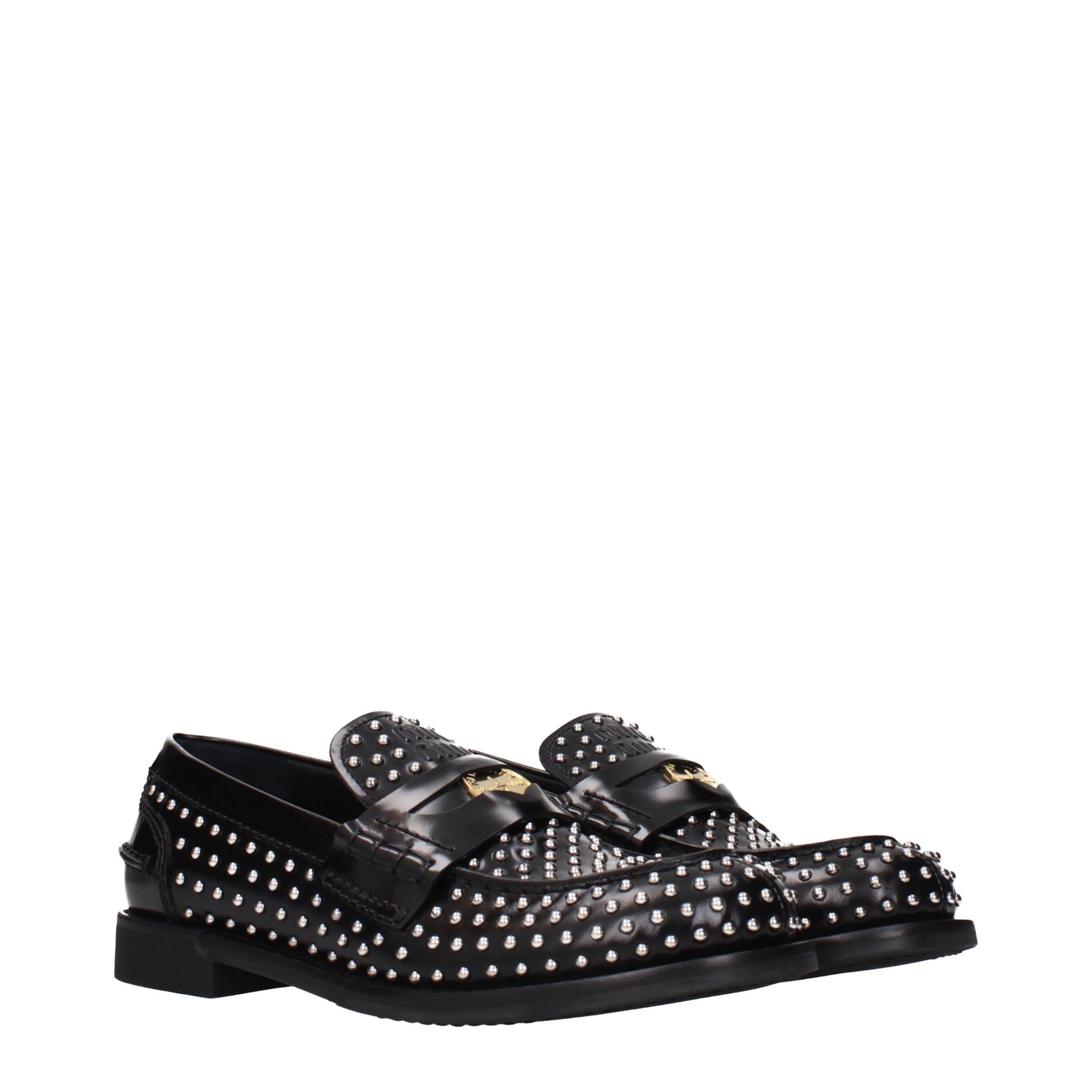 Miu Miu Black Leather Slip-On Loafers | Regal Royce
