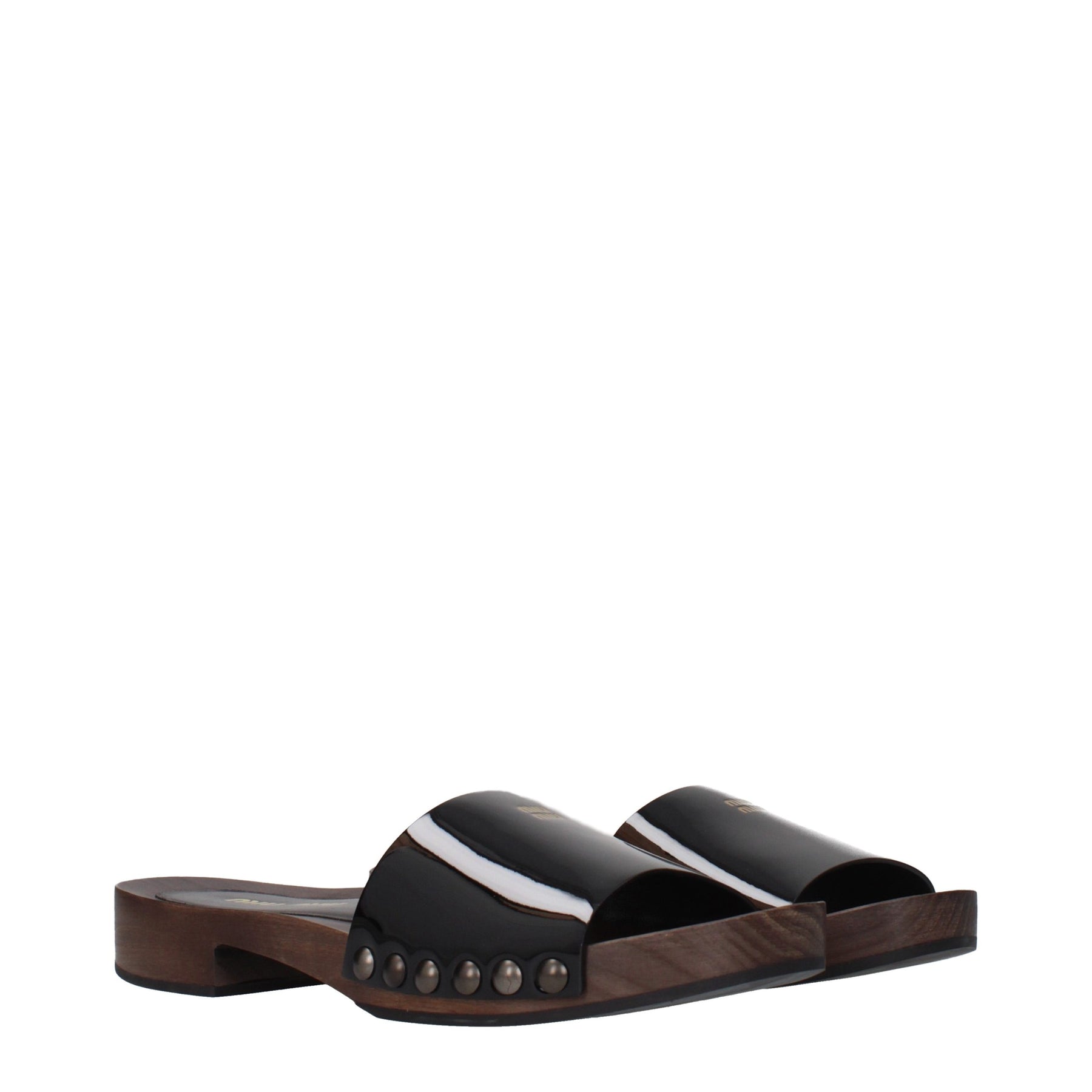 Miu Miu Black Leather Slippers | Regal Royce