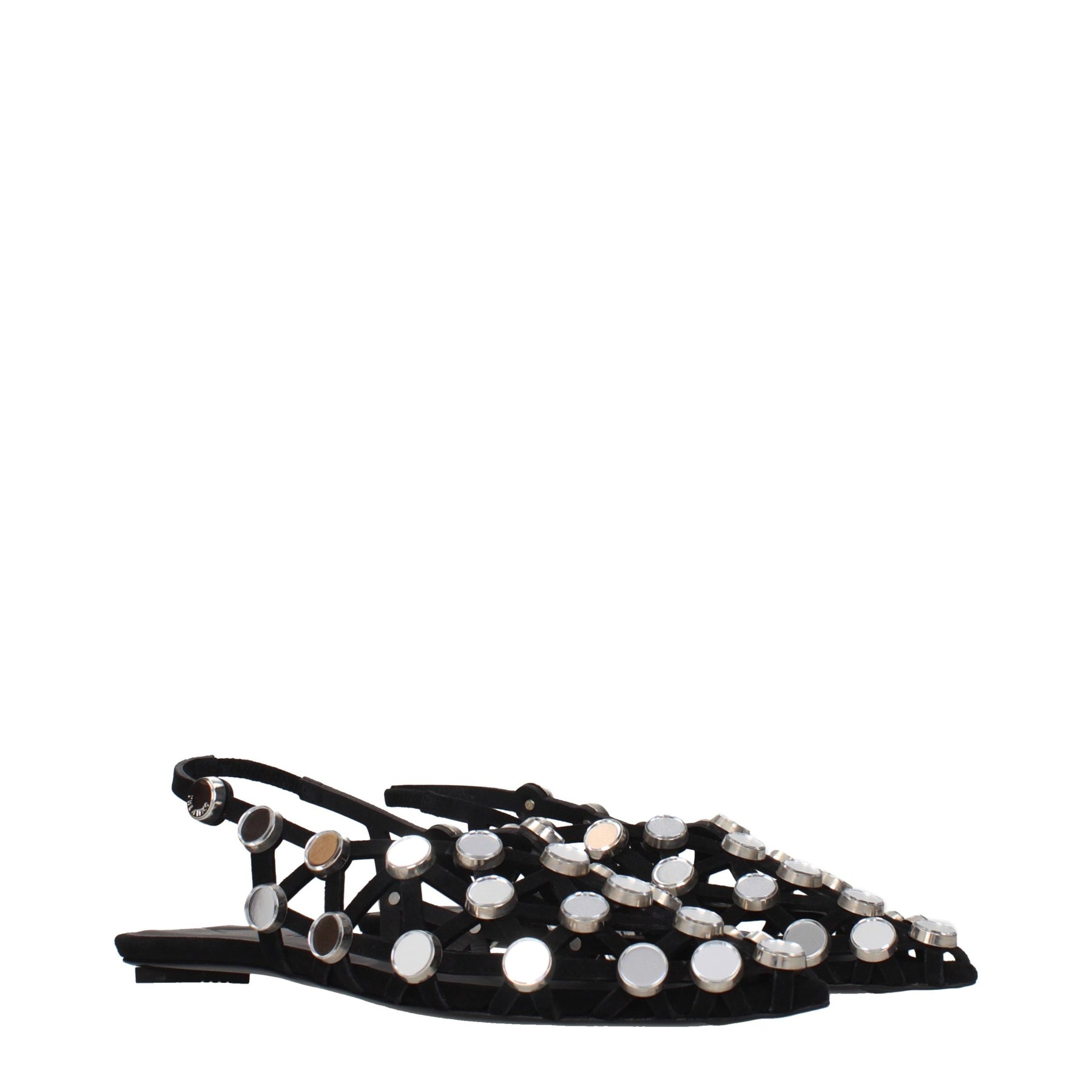 The Attico Black Leather Ballet Flats | Regal Royce