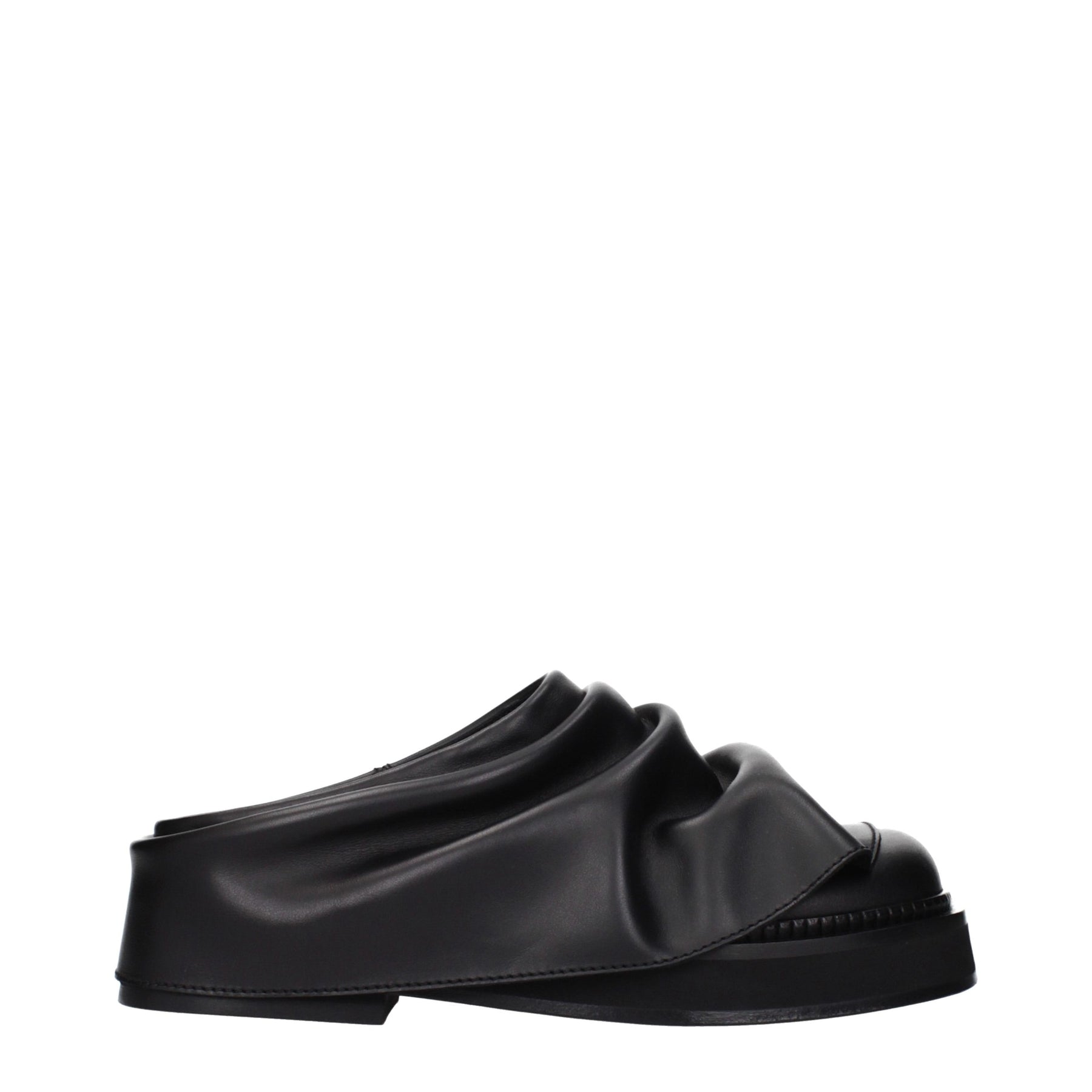 The Attico Black Leather Slippers | Regal Royce