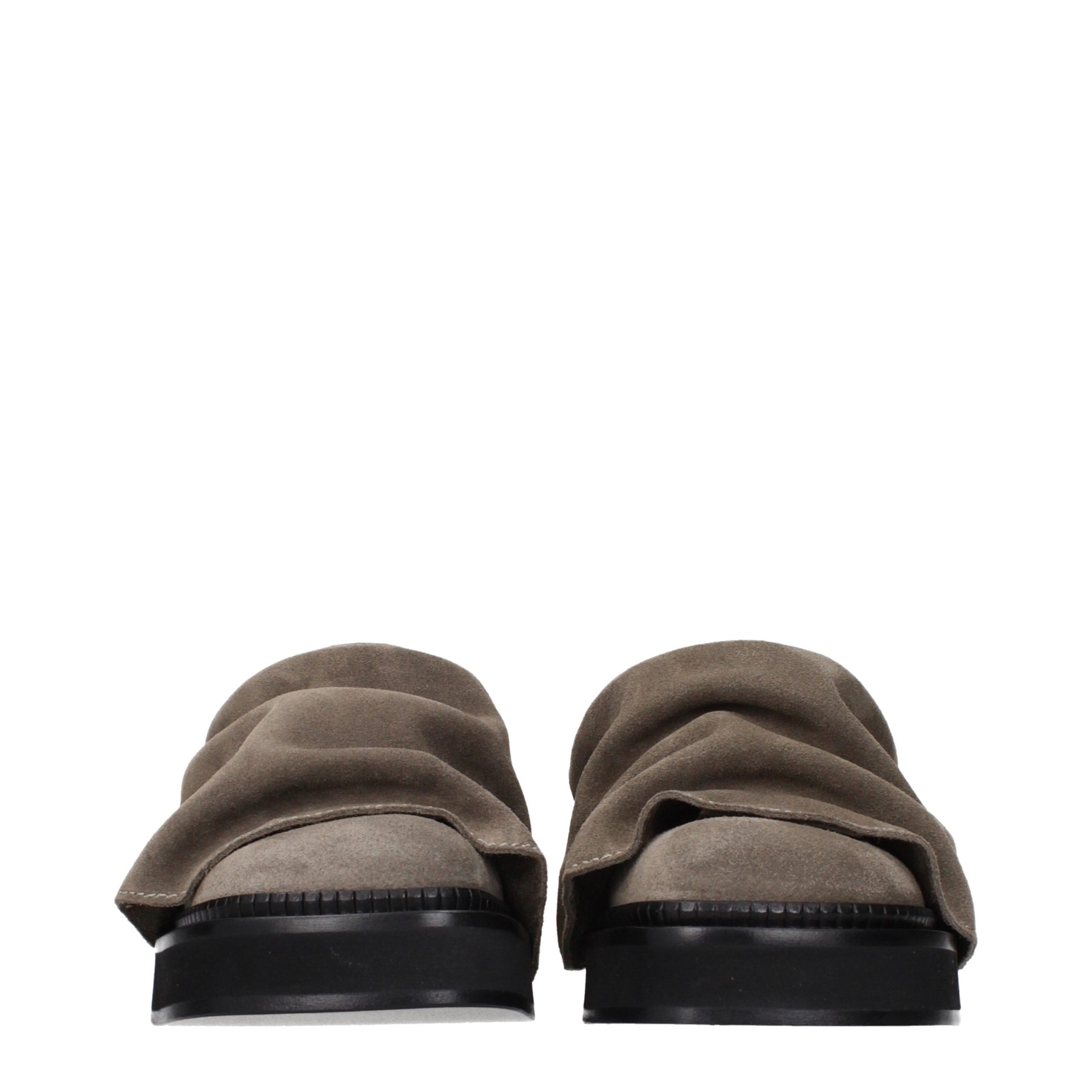 The Attico Gray Leather Slippers | Regal Royce