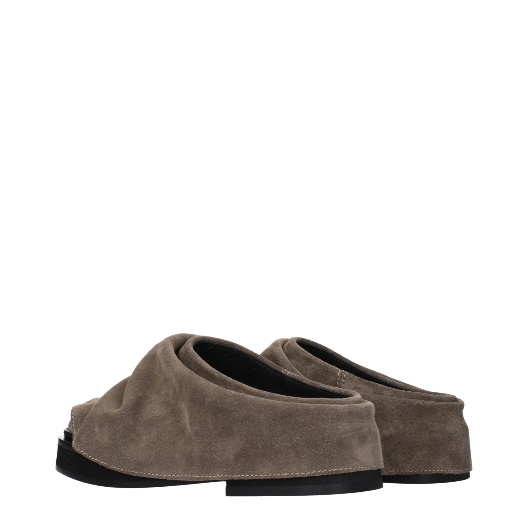The Attico Gray Leather Slippers | Regal Royce