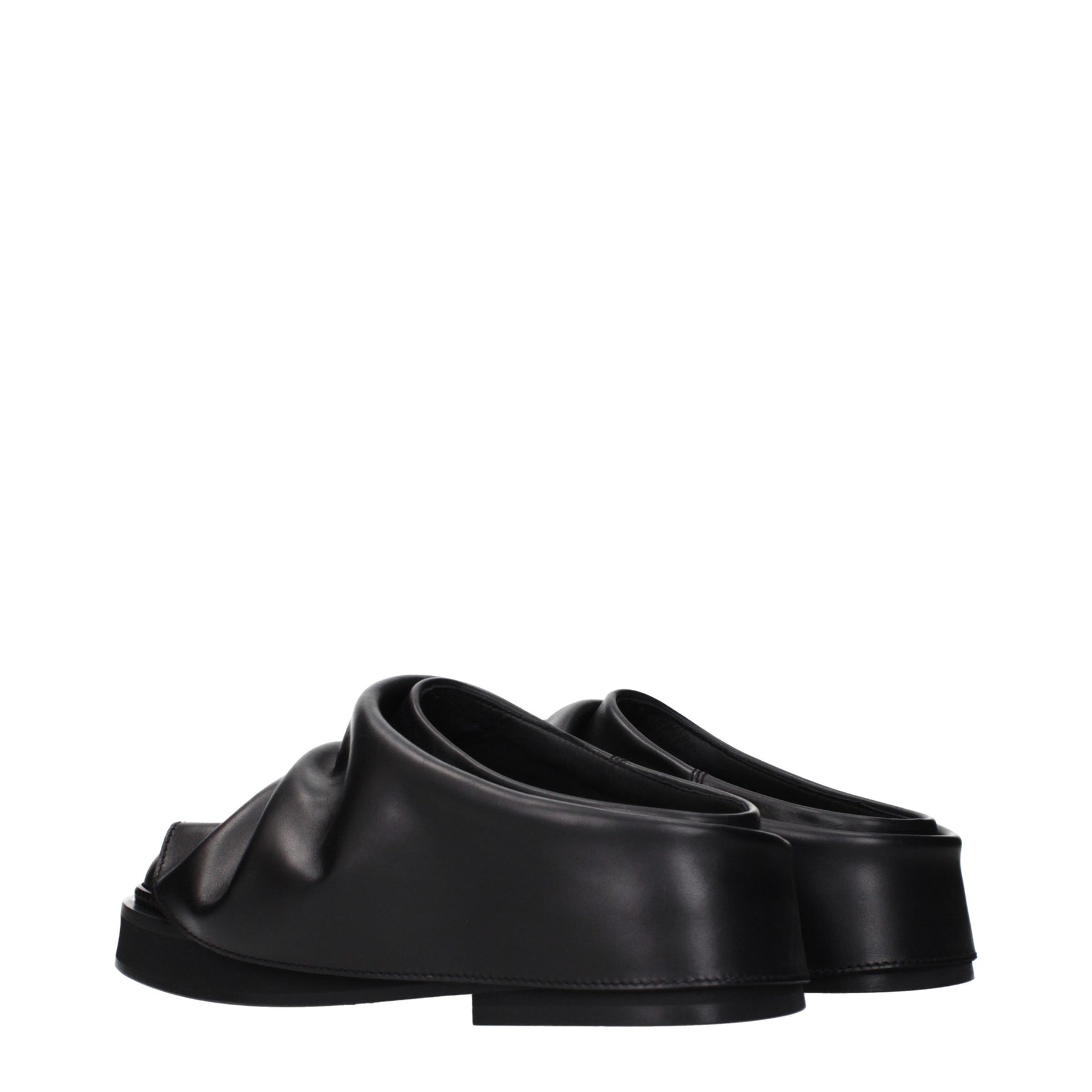 The Attico Black Leather Slippers | Regal Royce