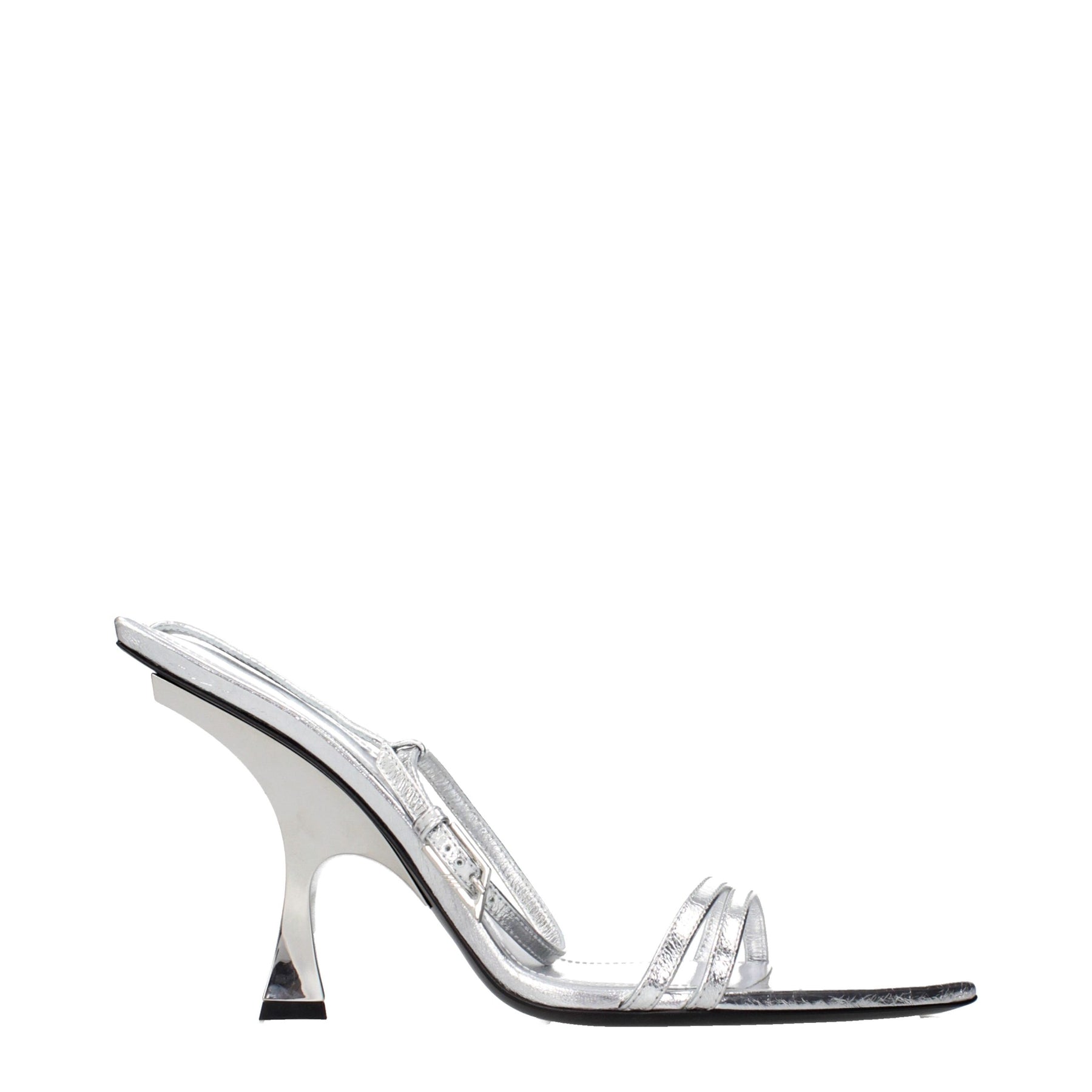 The Attico Gray Leather Stiletto Heel Sandals | Regal Royce