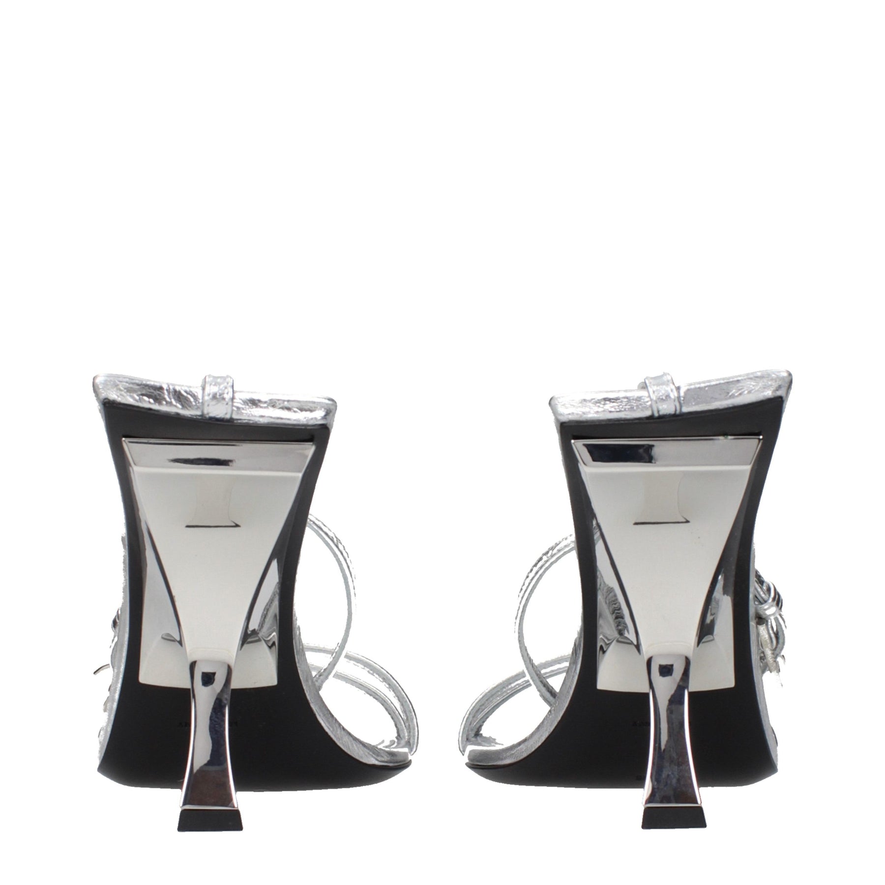 The Attico Gray Leather Stiletto Heel Sandals | Regal Royce