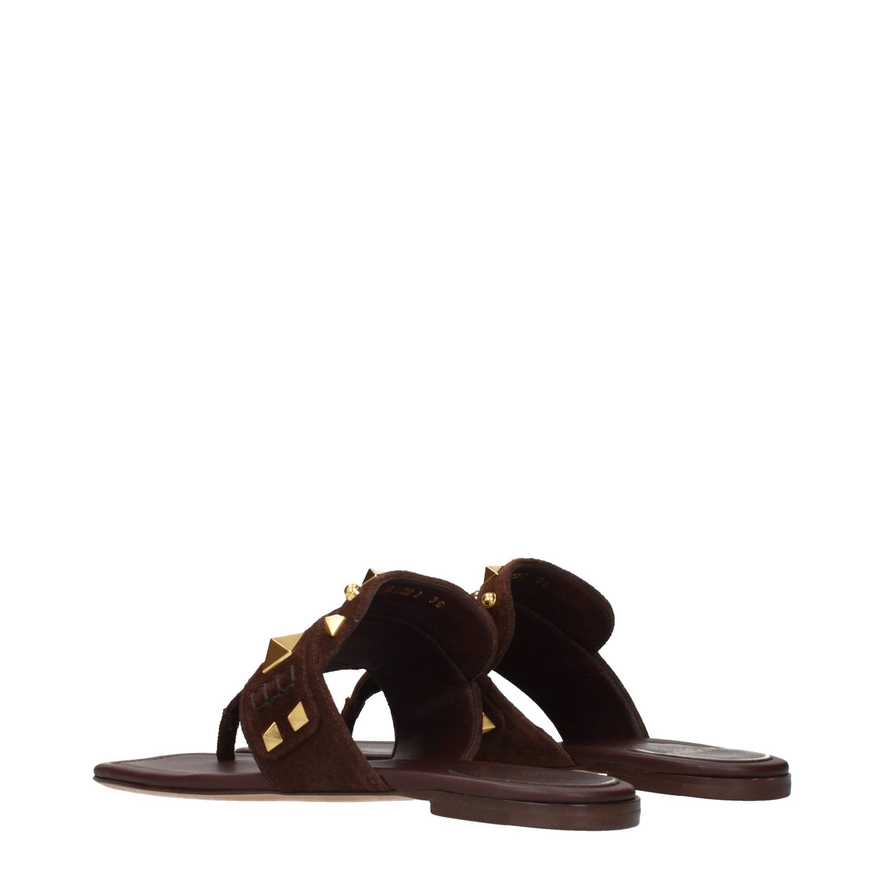 Valentino Garavani Brown Leather Flip-Flop Sandals | Regal Royce