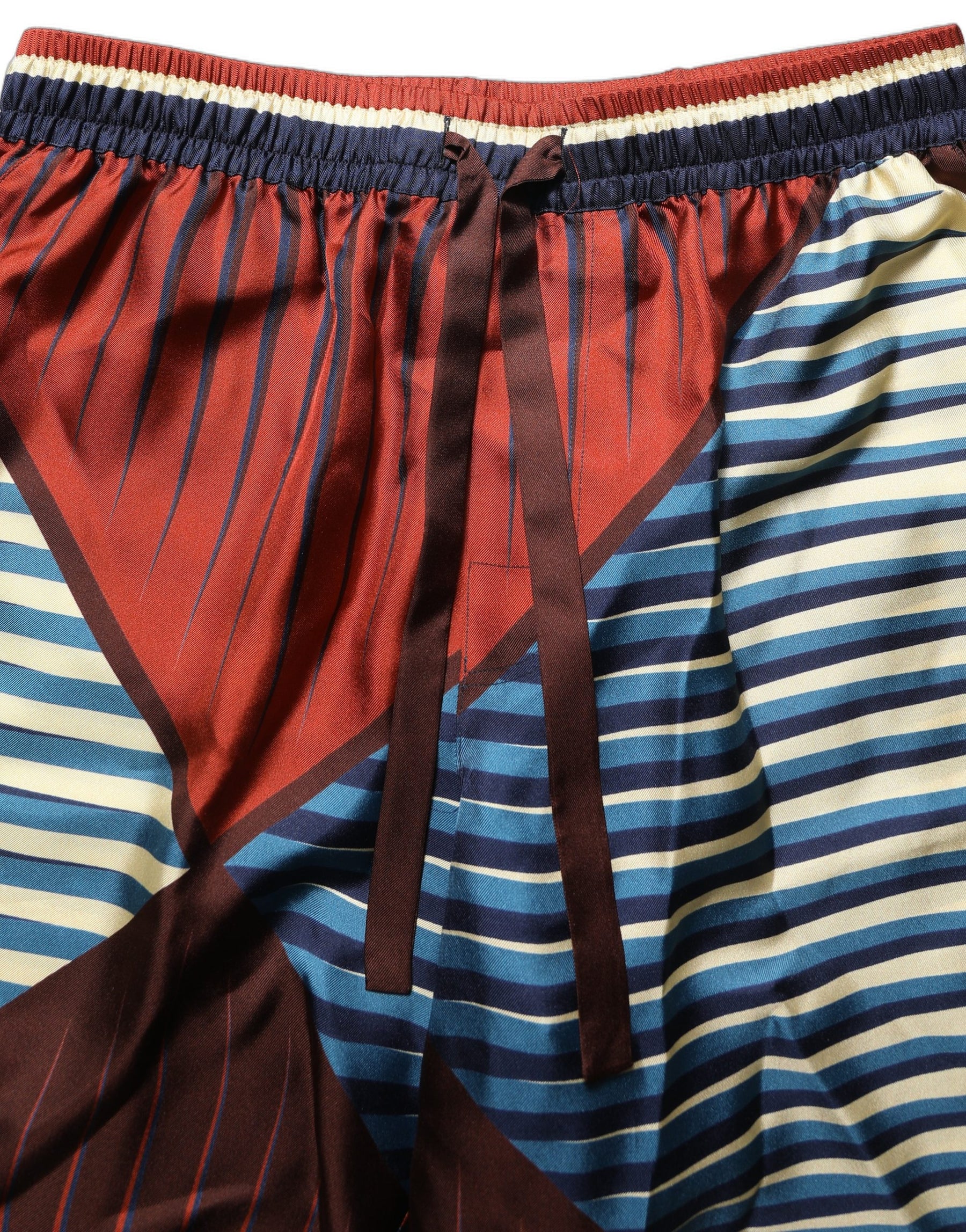 Dolce & Gabbana Multicolor Geometric Silk Men Bermuda Shorts | Regal Royce