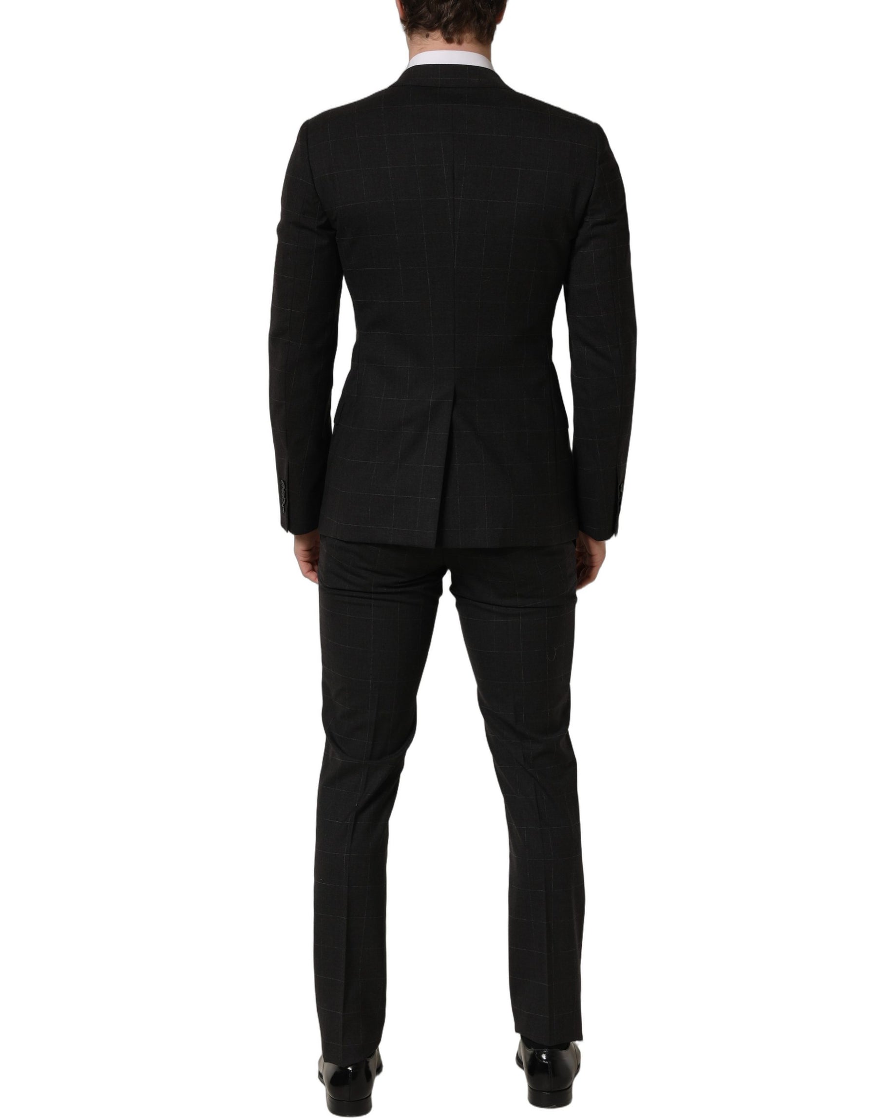 Dolce & Gabbana Black Wool Slim Fit Formal 2 Piece Men Suit | Regal Royce