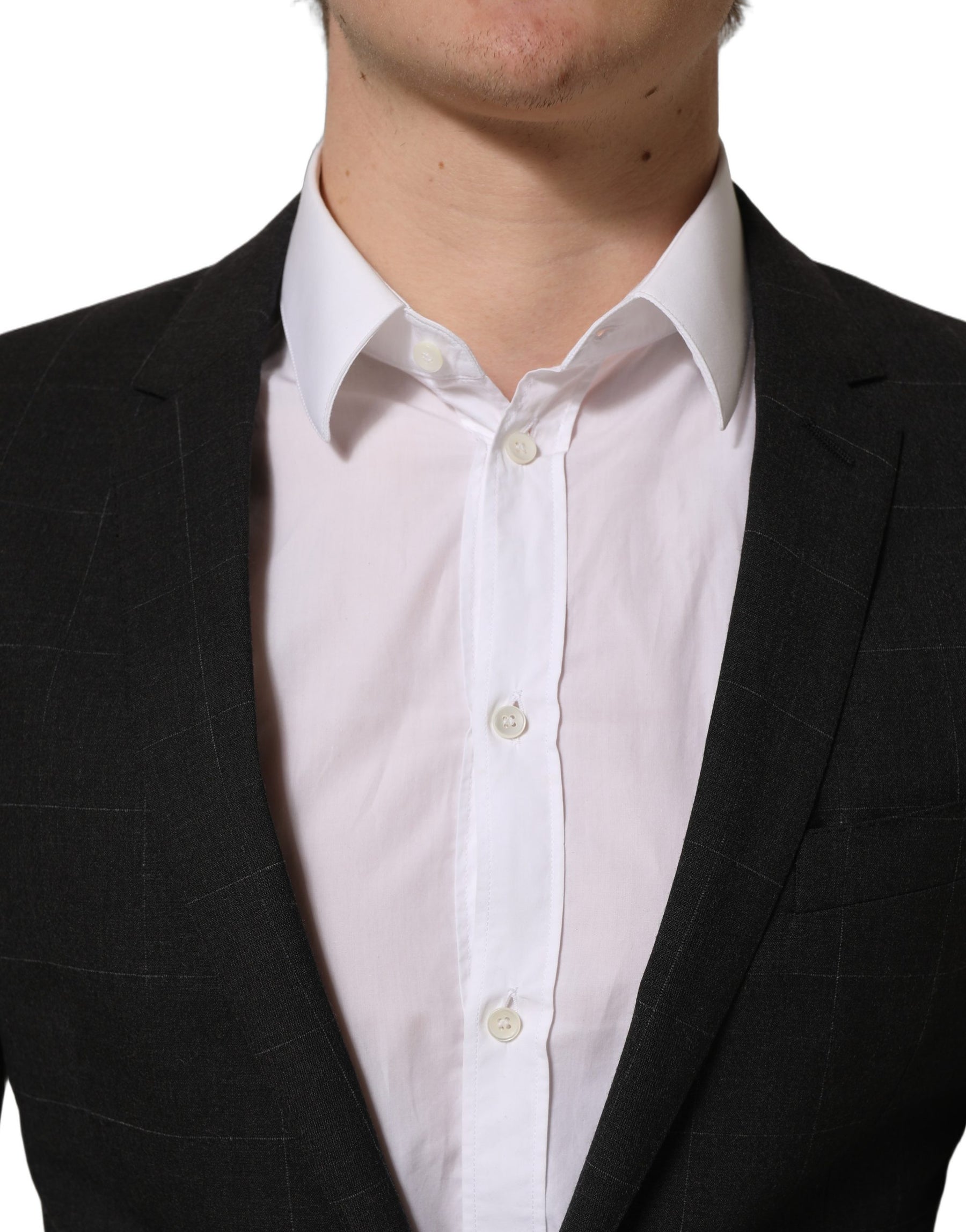 Dolce & Gabbana Black Wool Slim Fit Formal 2 Piece Men Suit | Regal Royce