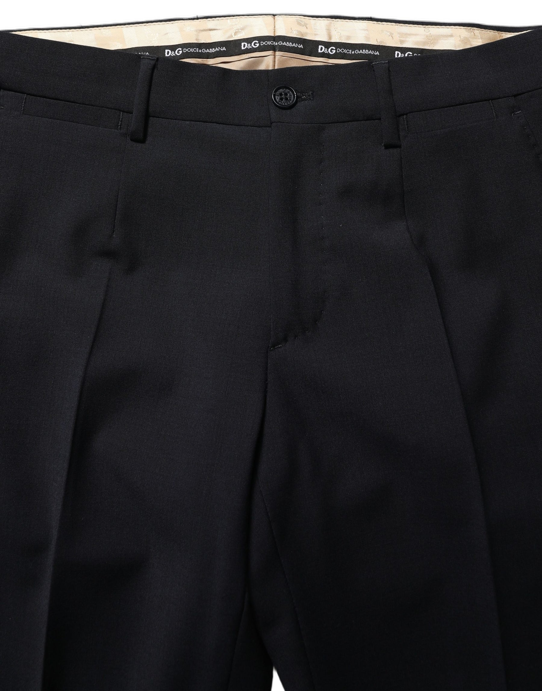 Dolce & Gabbana Black Wool Slim Fit Formal 3 Piece Men Suit | Regal Royce