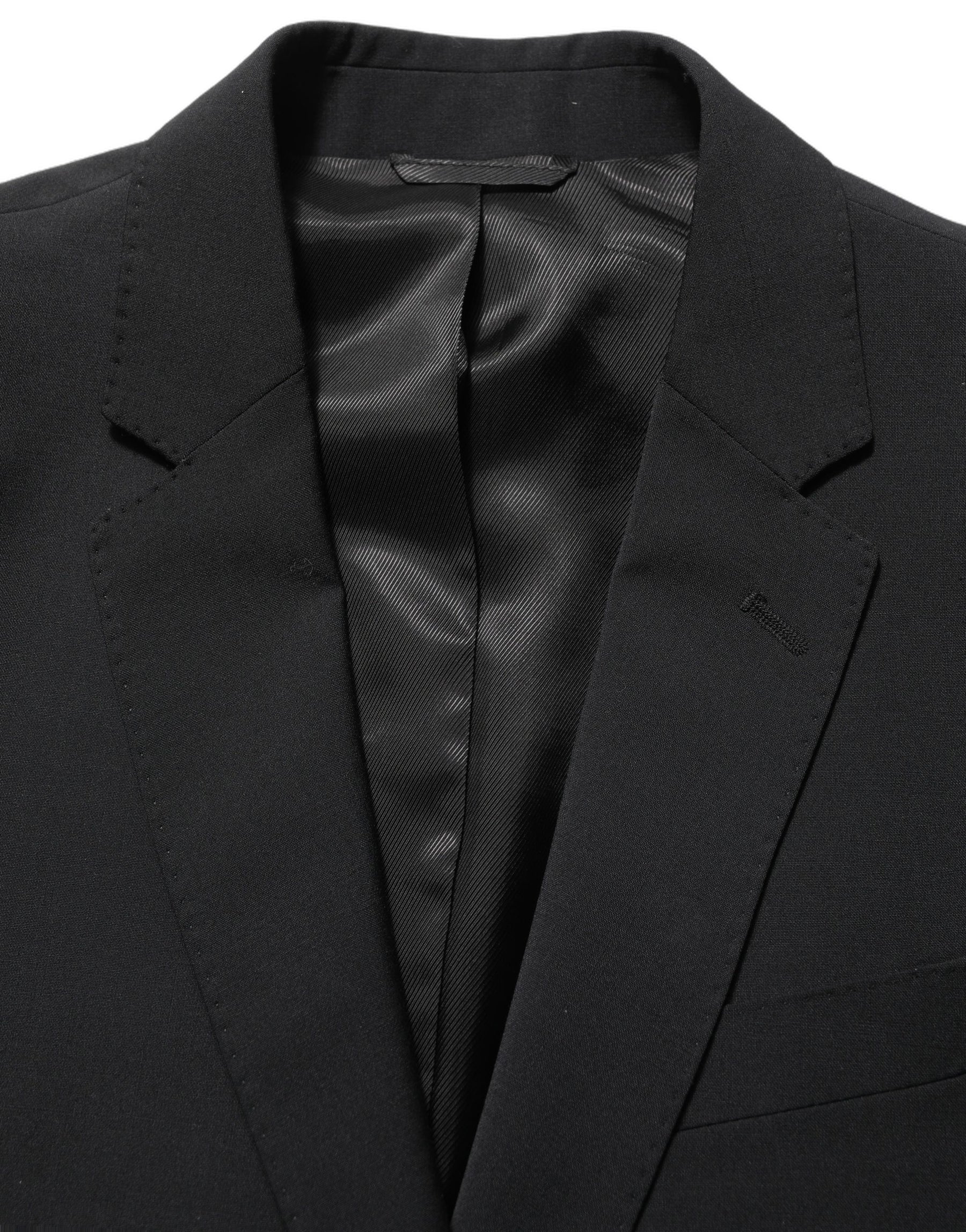 Dolce & Gabbana Black Wool Slim Fit Formal 2 Piece Men Suit | Regal Royce
