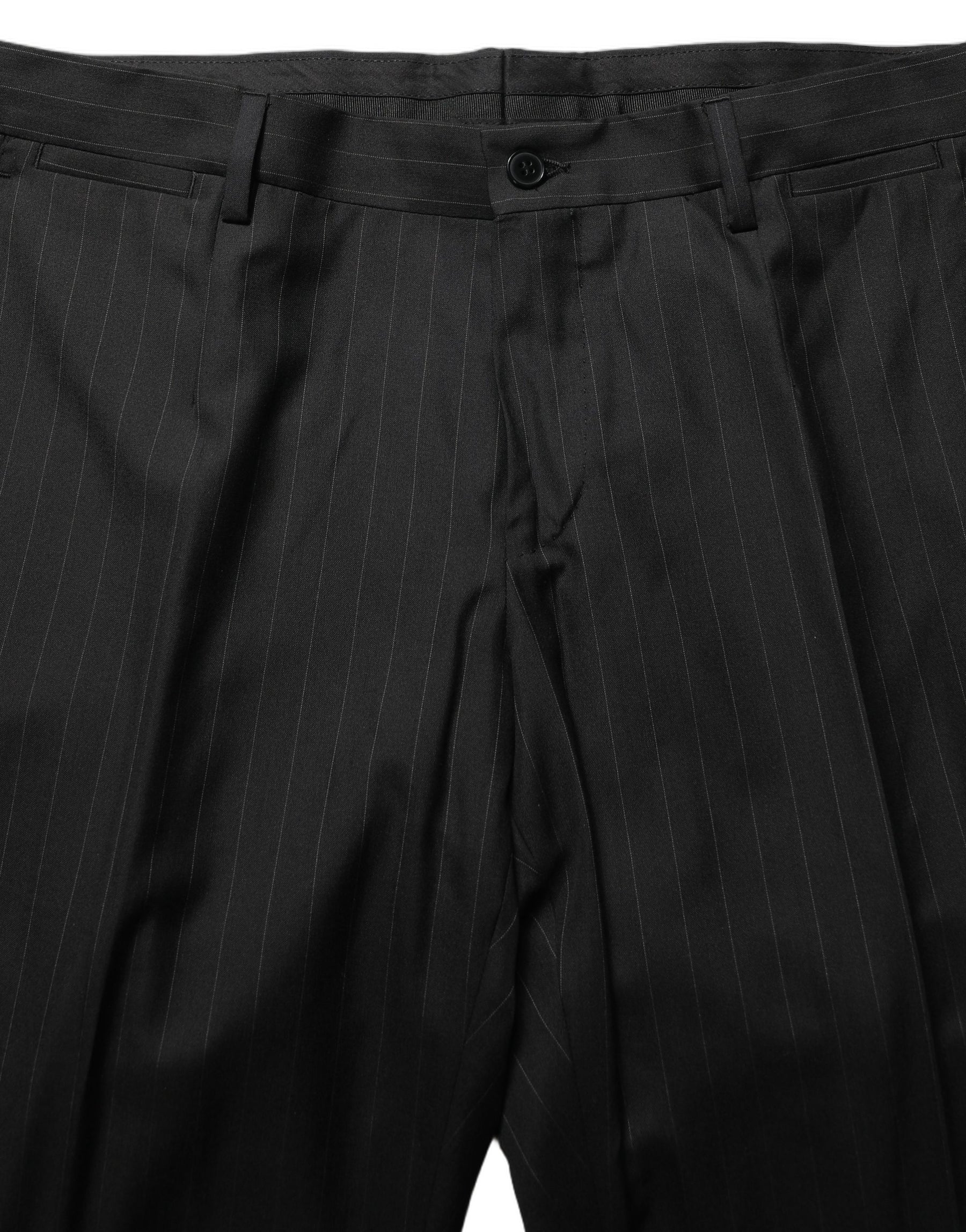 Dolce & Gabbana Black Stripes Slim Fit Formal 3 Piece Suit | Regal Royce