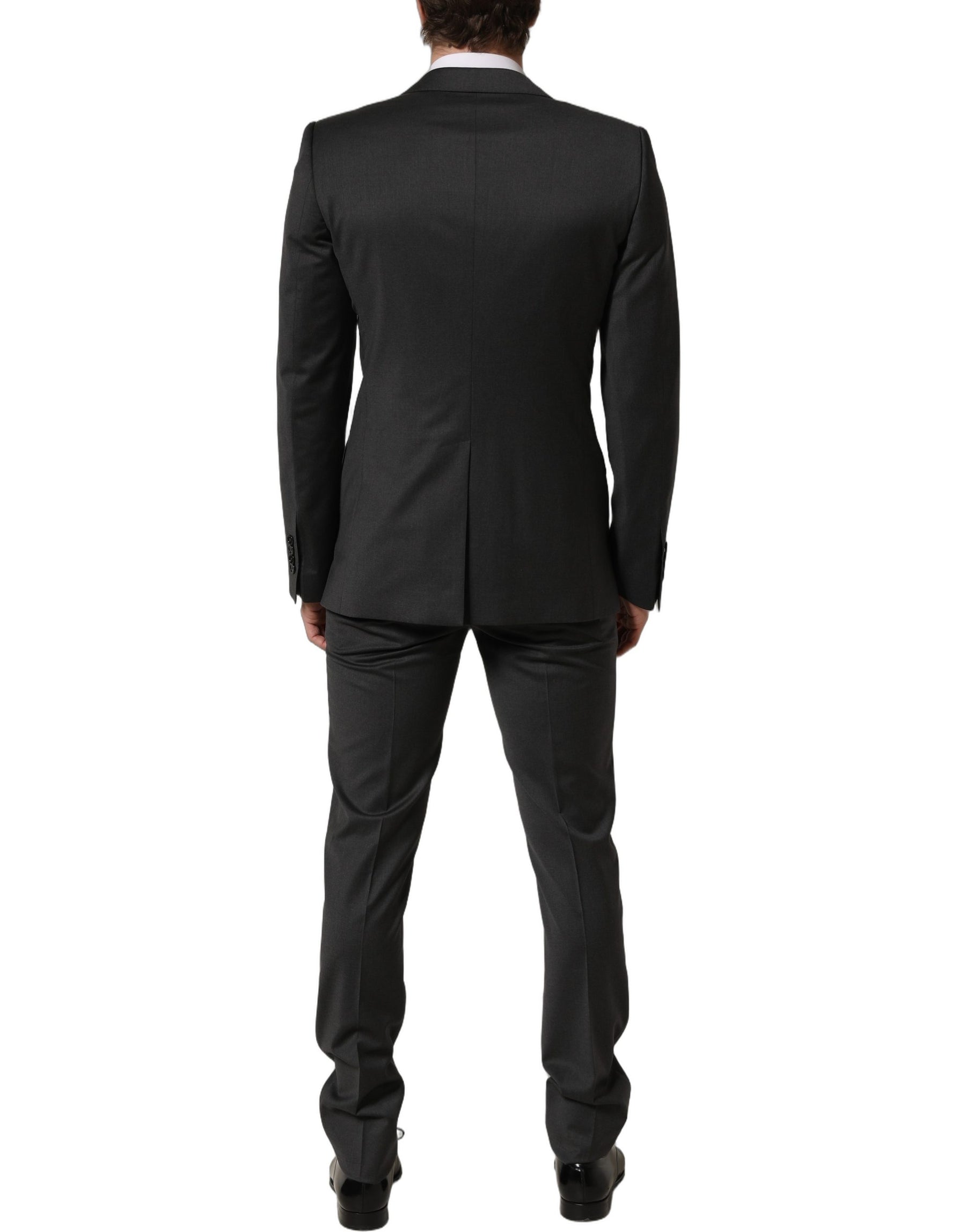 Dolce & Gabbana Gray Wool Slim Fit Formal 2 Piece Men Suit | Regal Royce