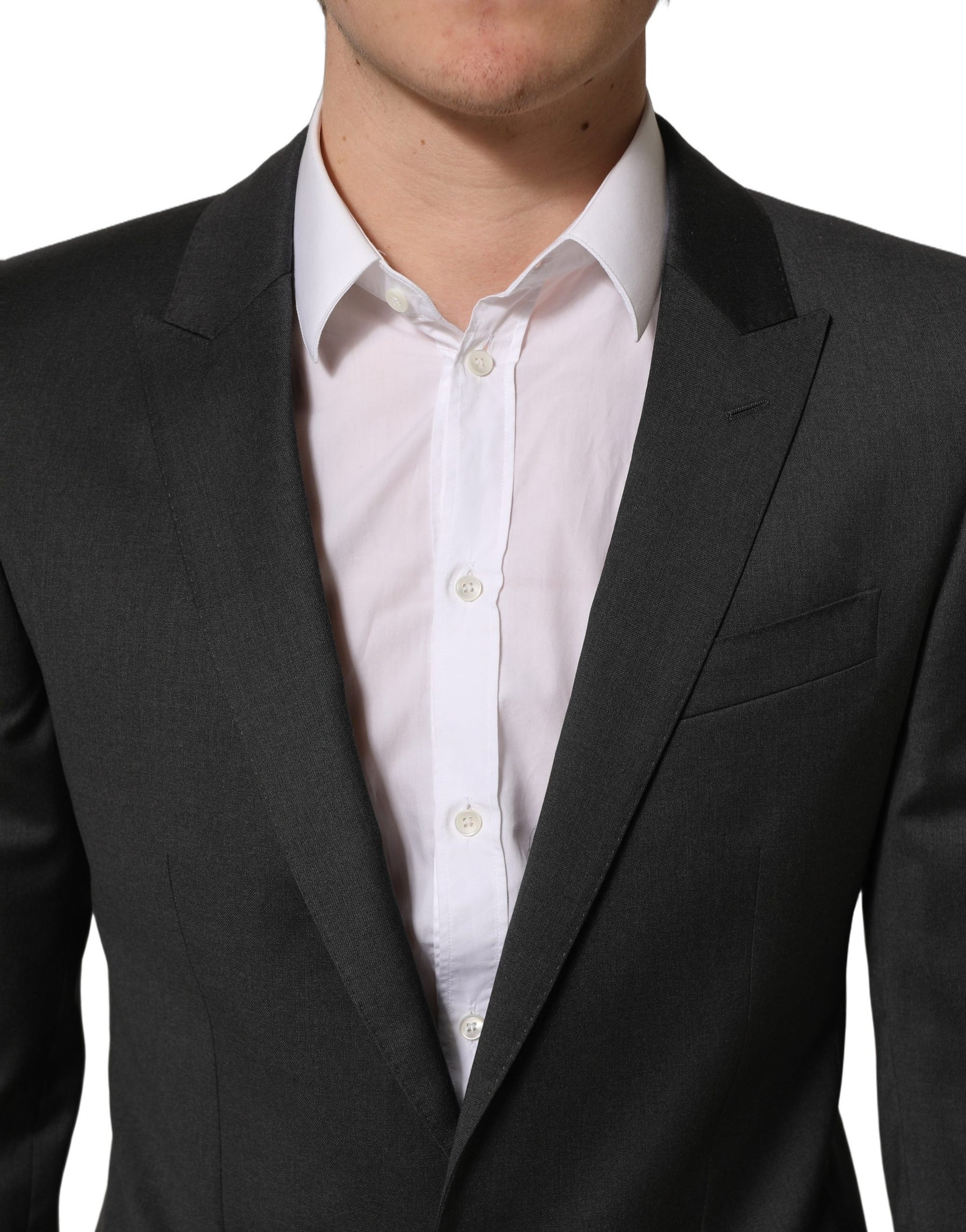 Dolce & Gabbana Gray Wool Slim Fit Formal 2 Piece Men Suit | Regal Royce