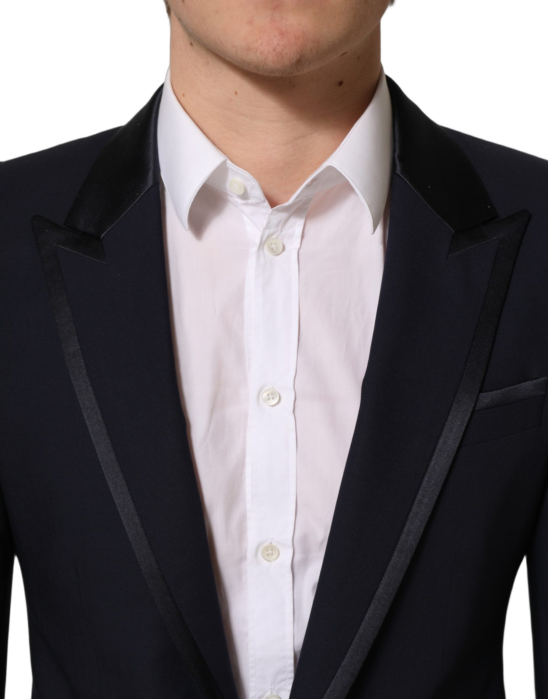 Dolce & Gabbana Black Wool Slim Fit Formal 2 Piece Men Suit | Regal Royce