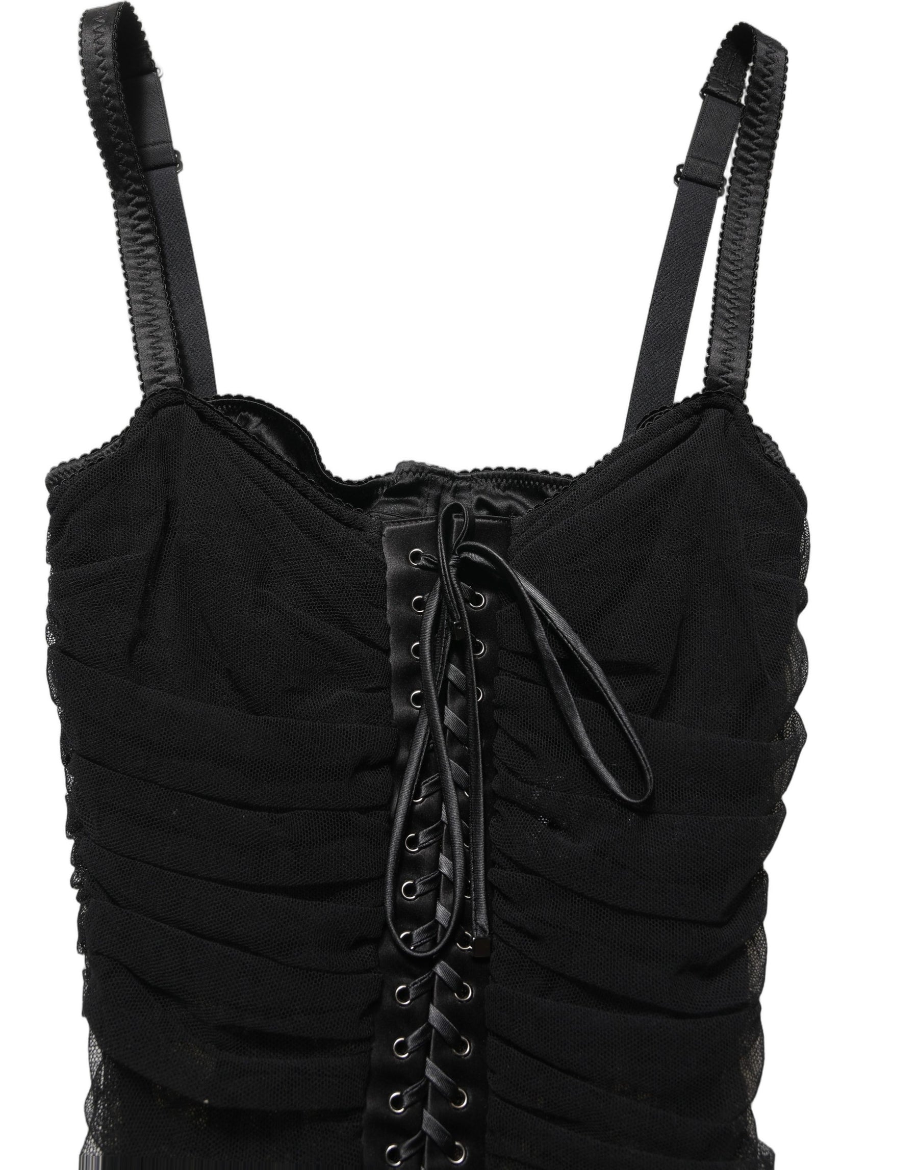 Dolce & Gabbana Black Bodycon Fitted Corset Style Mini Dress | Regal Royce