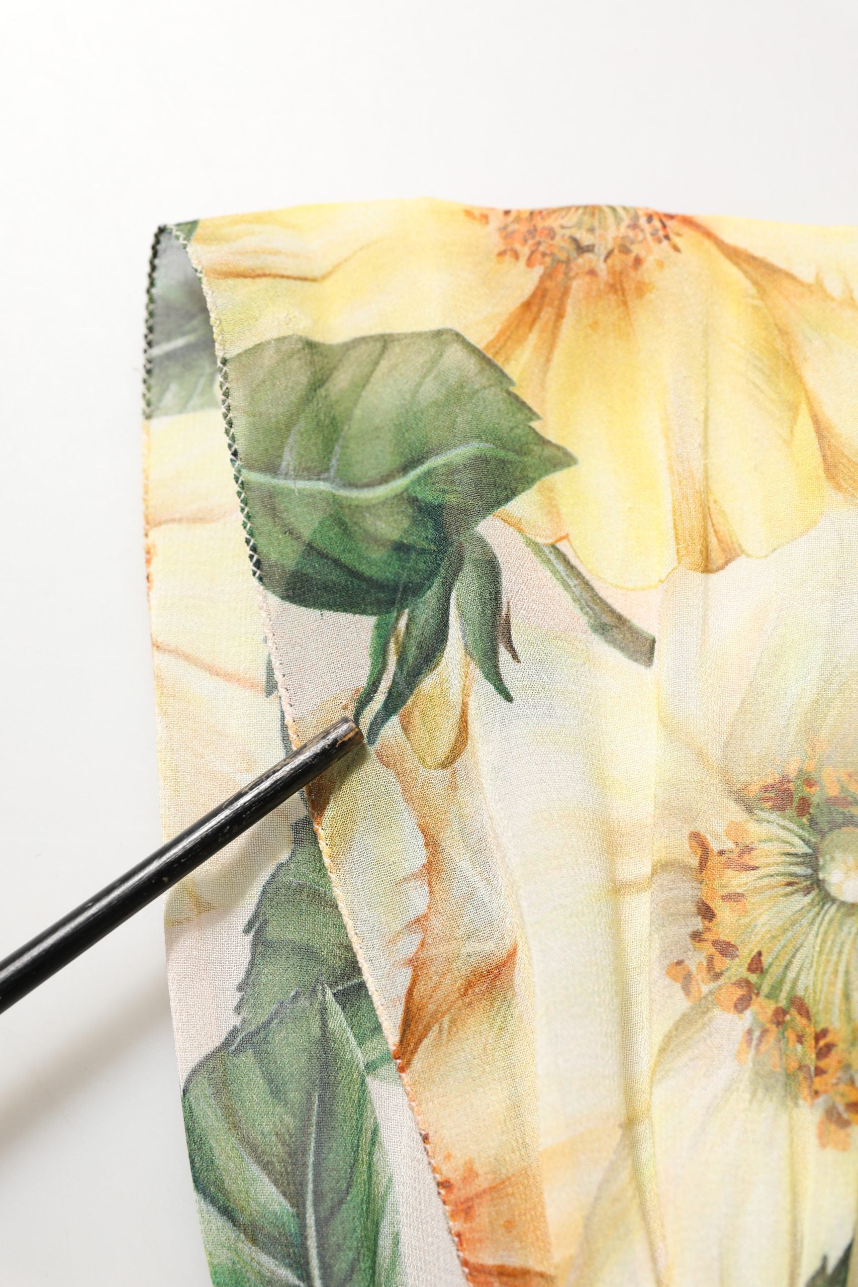 Dolce & Gabbana Yellow Floral Print Silk Pleated Maxi Dress | Regal Royce