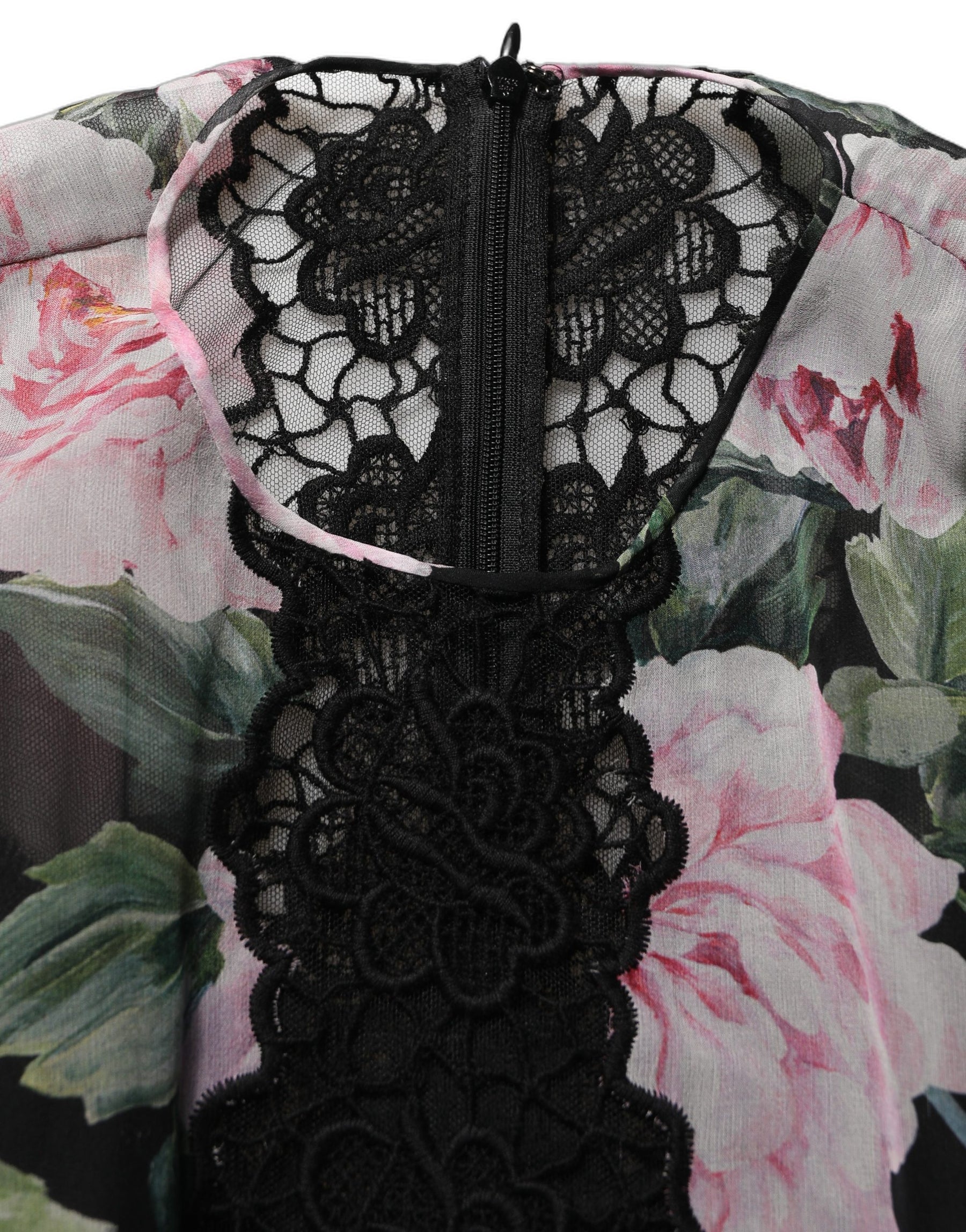 Dolce & Gabbana Black Floral Print Cotton Lace Maxi Dress | Regal Royce