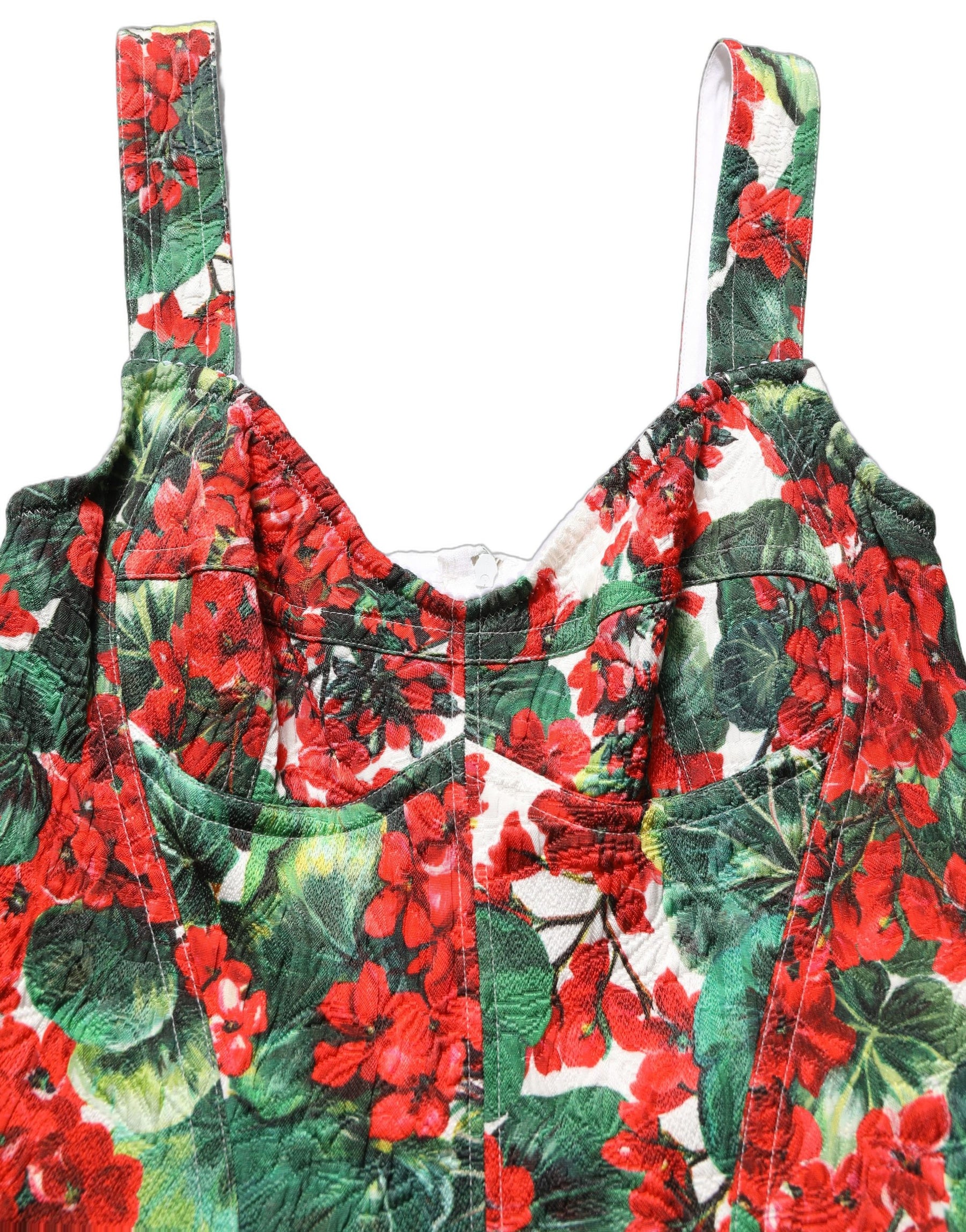 Dolce & Gabbana Multicolor Geranium Print A-line Mini Dress | Regal Royce