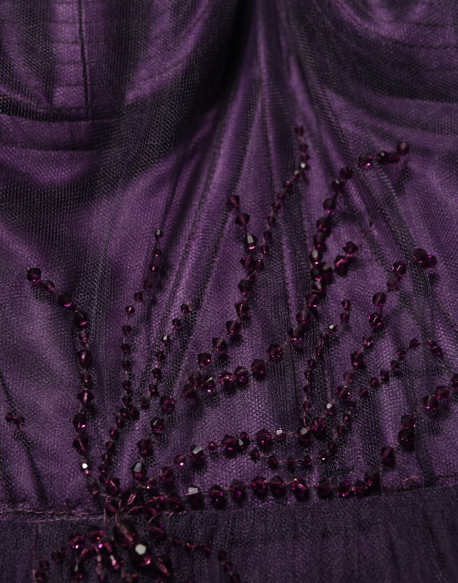 Dolce & Gabbana Purple Tiered Tulle Silk Long Gown Dress | Regal Royce