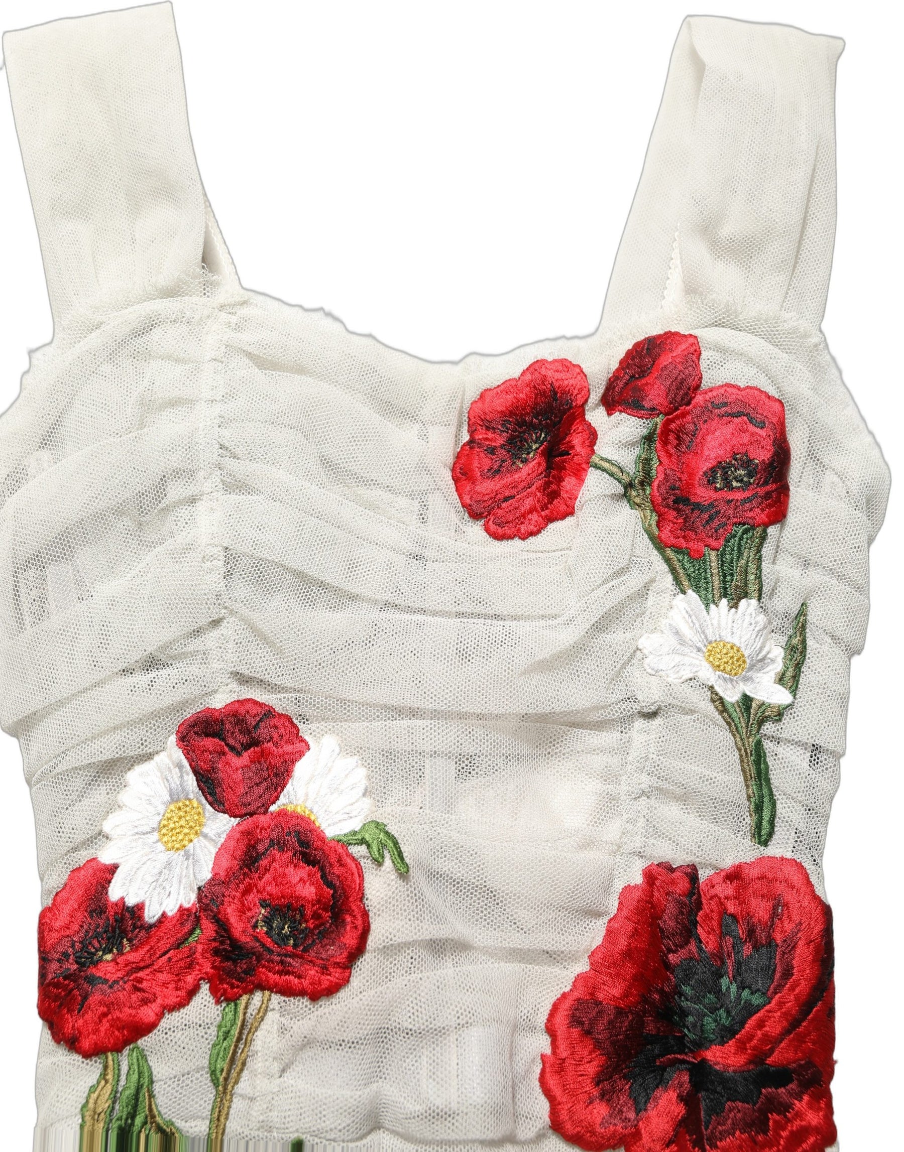 Dolce & Gabbana Light Gray Rose Embroidery Sheath Midi Dress | Regal Royce