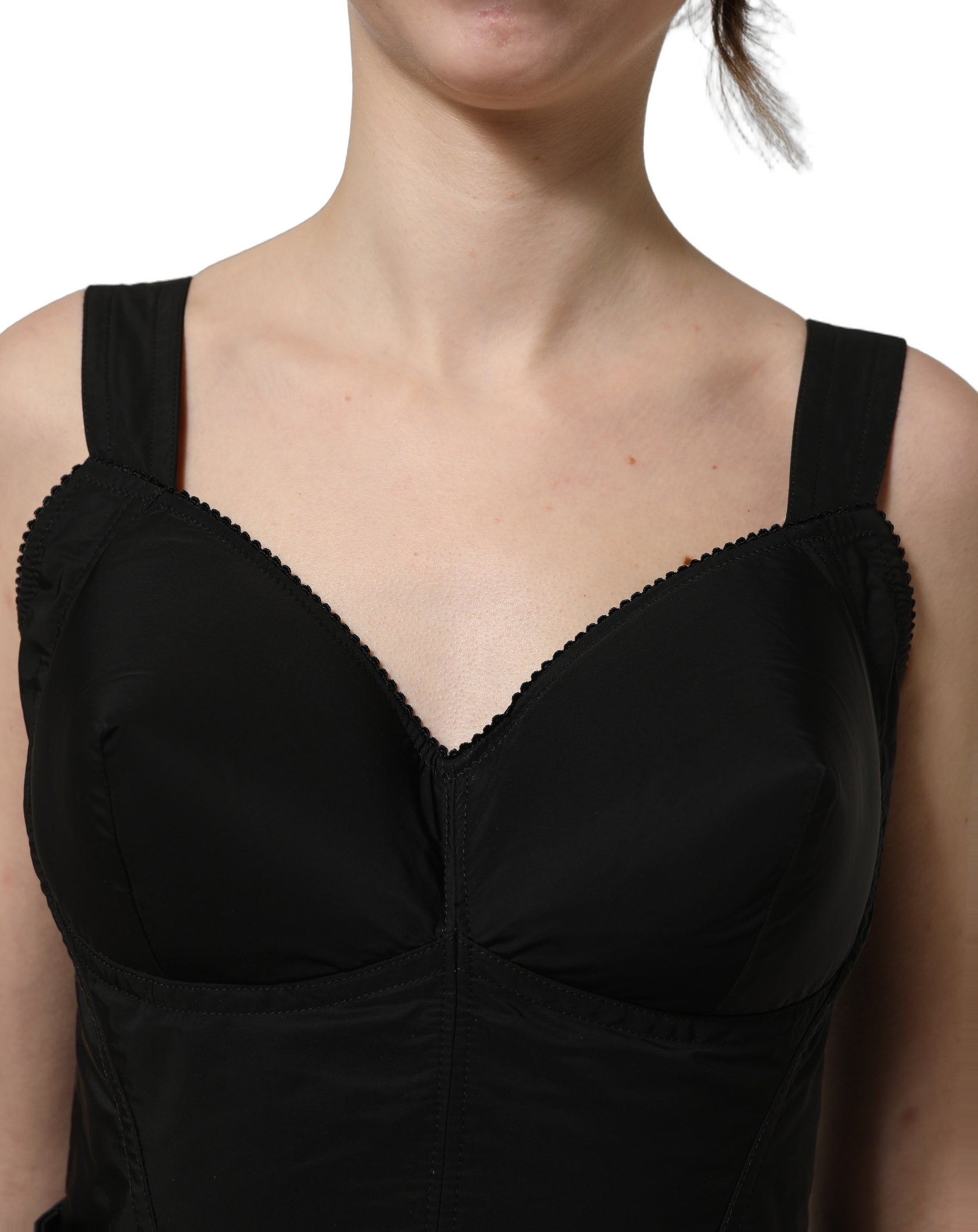 Dolce & Gabbana Black Nylon A-Line Sleeveless Mini Dress | Regal Royce