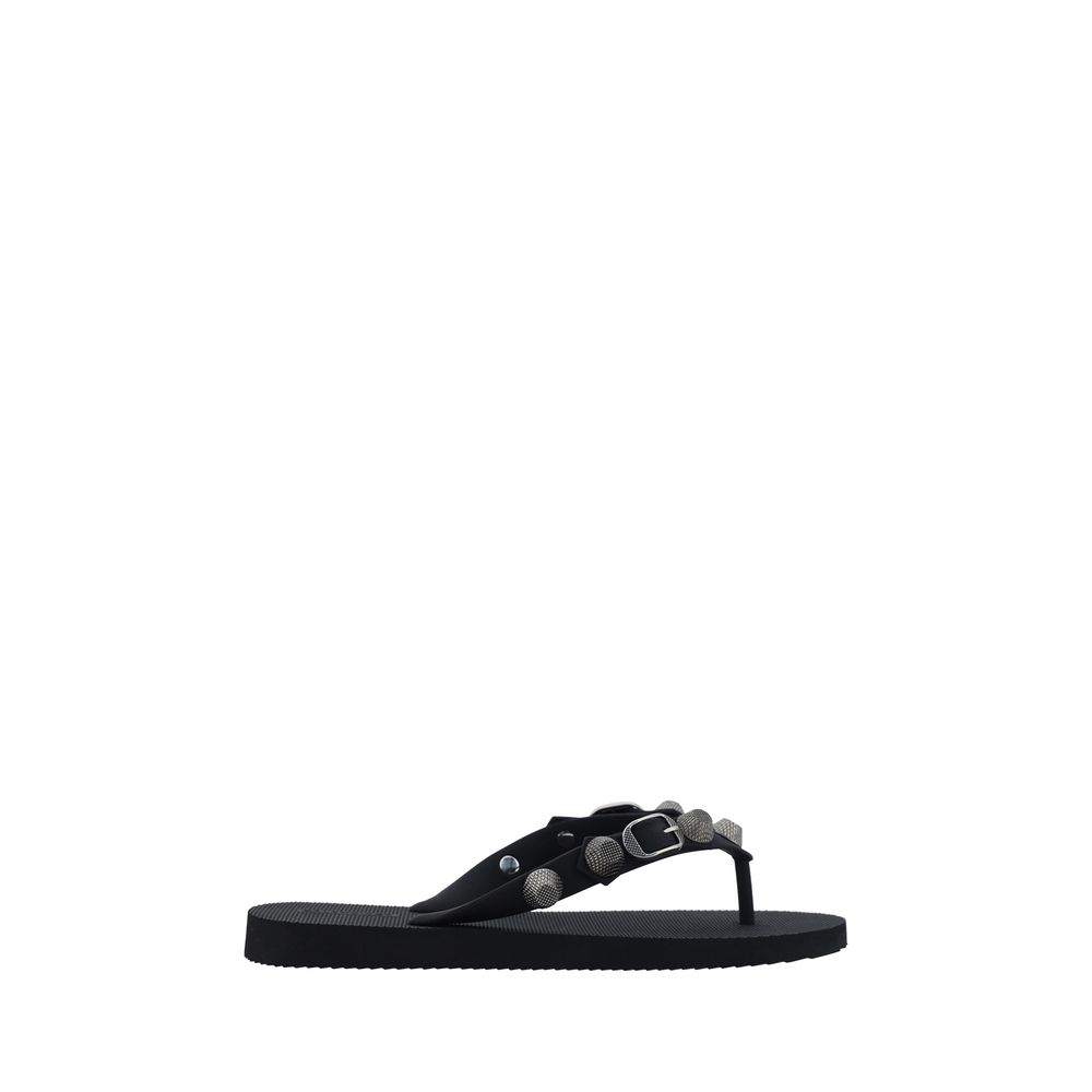 Balenciaga Black Polyester Flat Sandals | Regal Royce