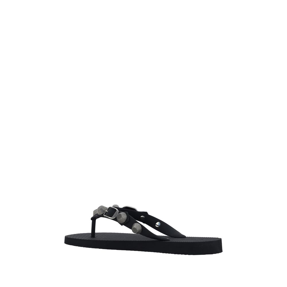 Balenciaga Black Polyester Flat Sandals | Regal Royce