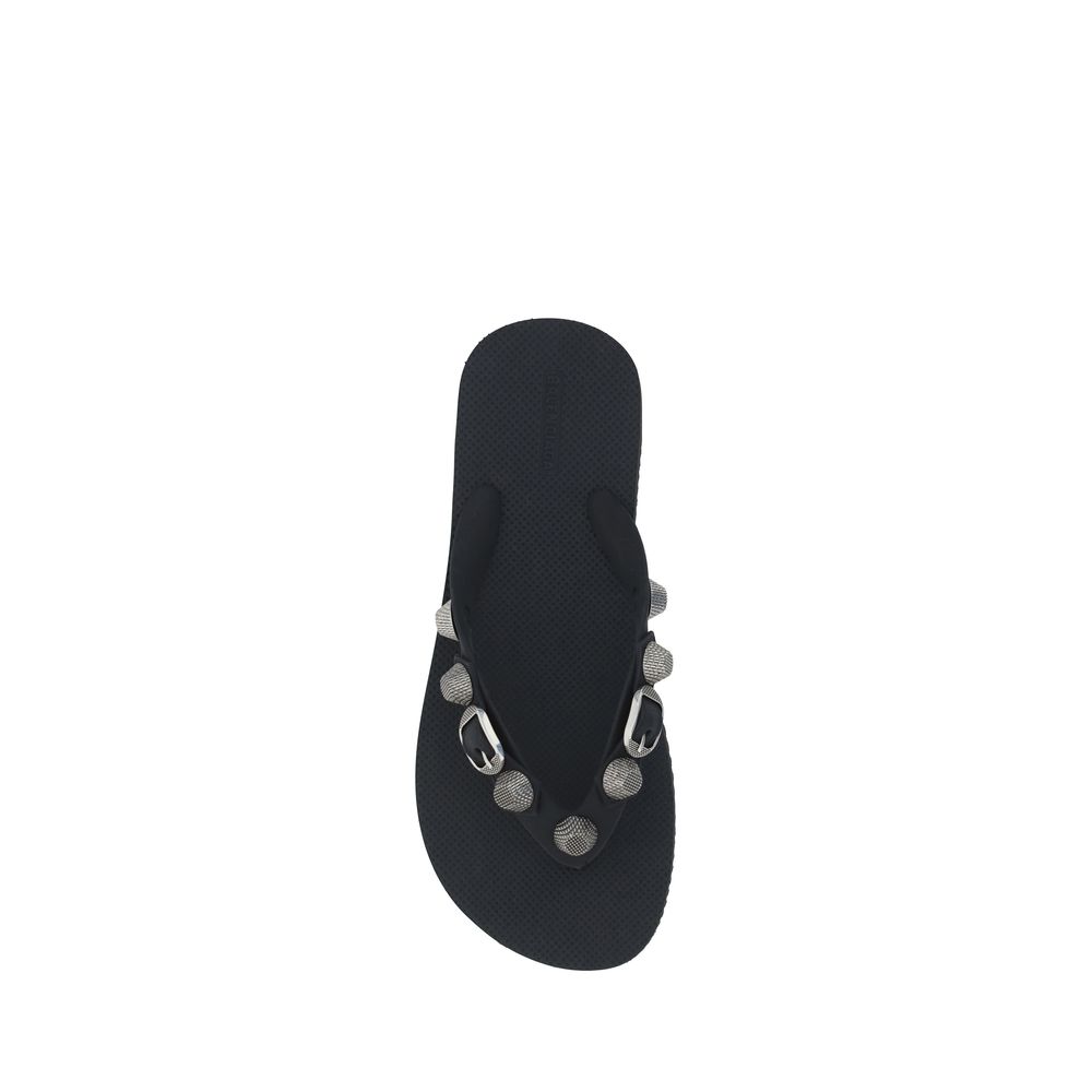 Balenciaga Black Polyester Flat Sandals | Regal Royce