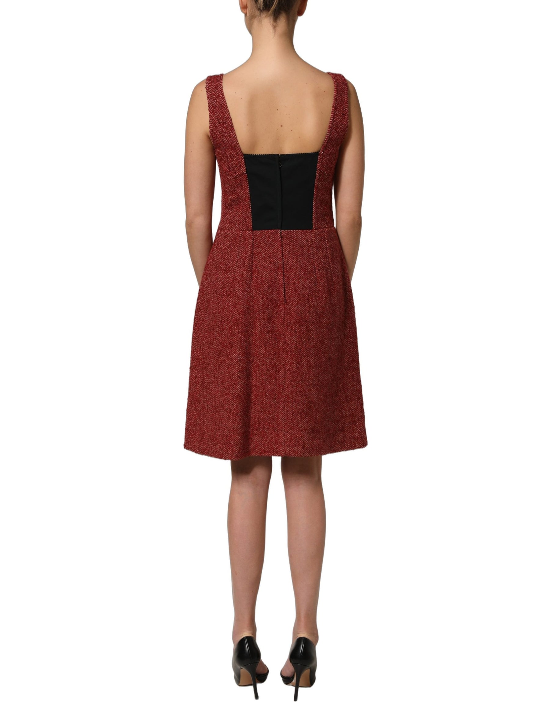 Dolce & Gabbana Multicolor Tweed Belted Babydoll Mini Dress | Regal Royce
