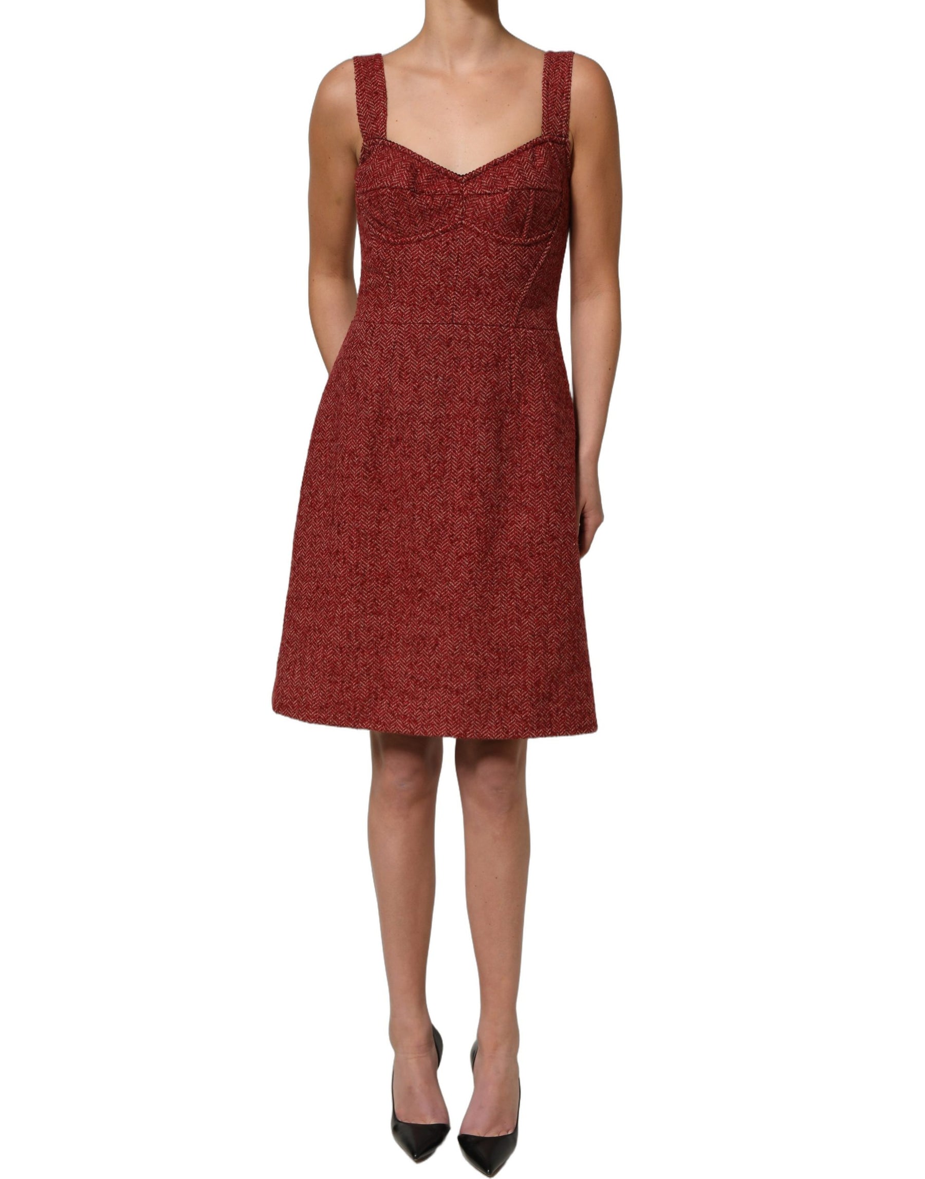 Dolce & Gabbana Multicolor Tweed Belted Babydoll Mini Dress | Regal Royce