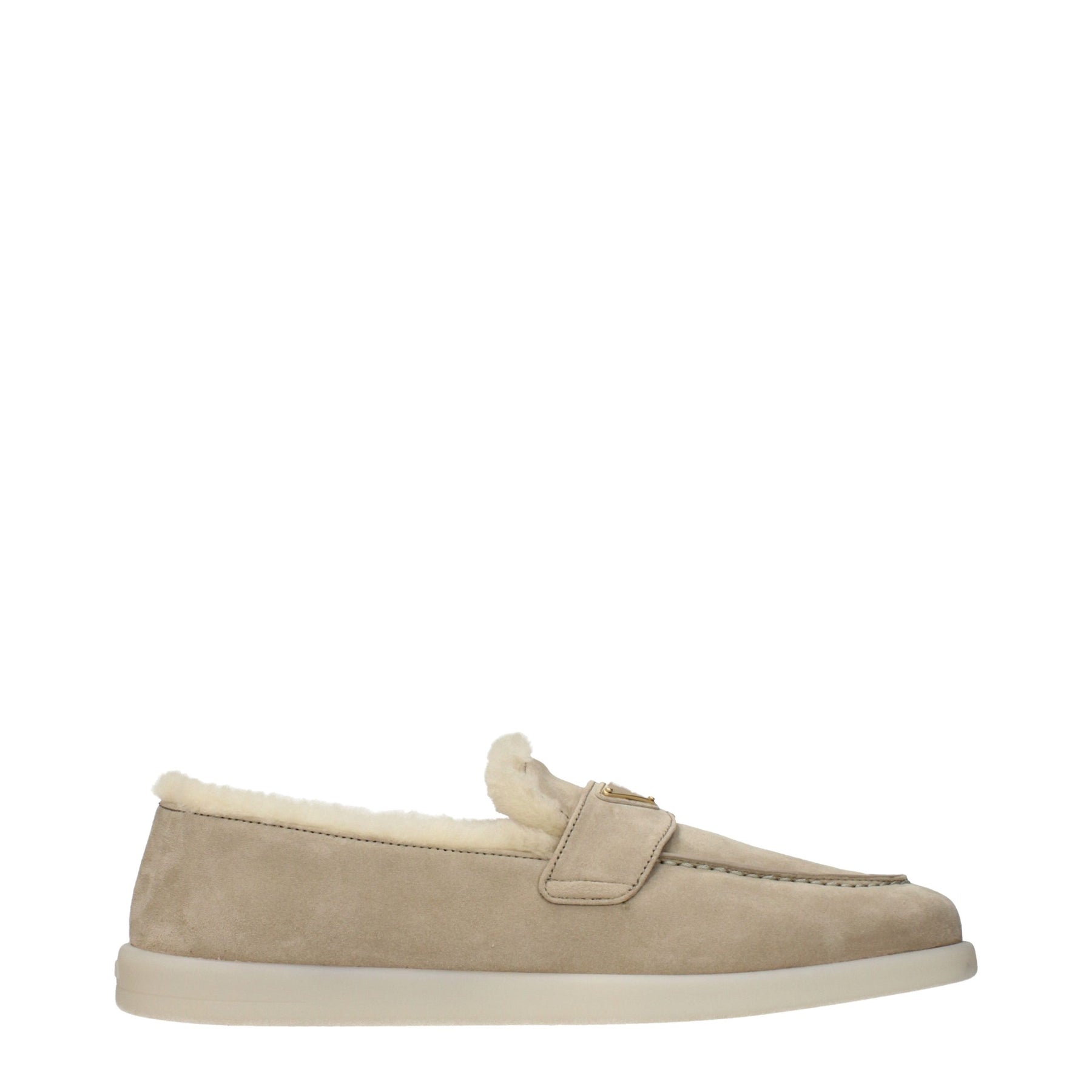 Prada Beige Leather Slip-On Loafers | Regal Royce