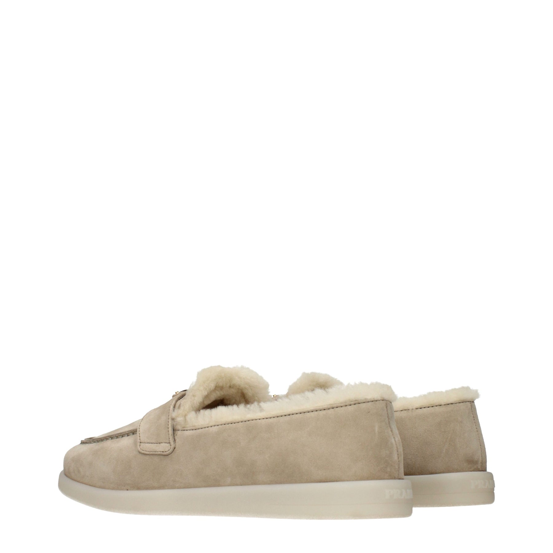 Prada Beige Leather Slip-On Loafers | Regal Royce